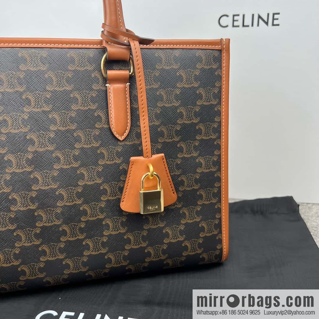 CELINE CABAS TRIOMPHE logo print and cow leather, horizontal mini handbag 199742