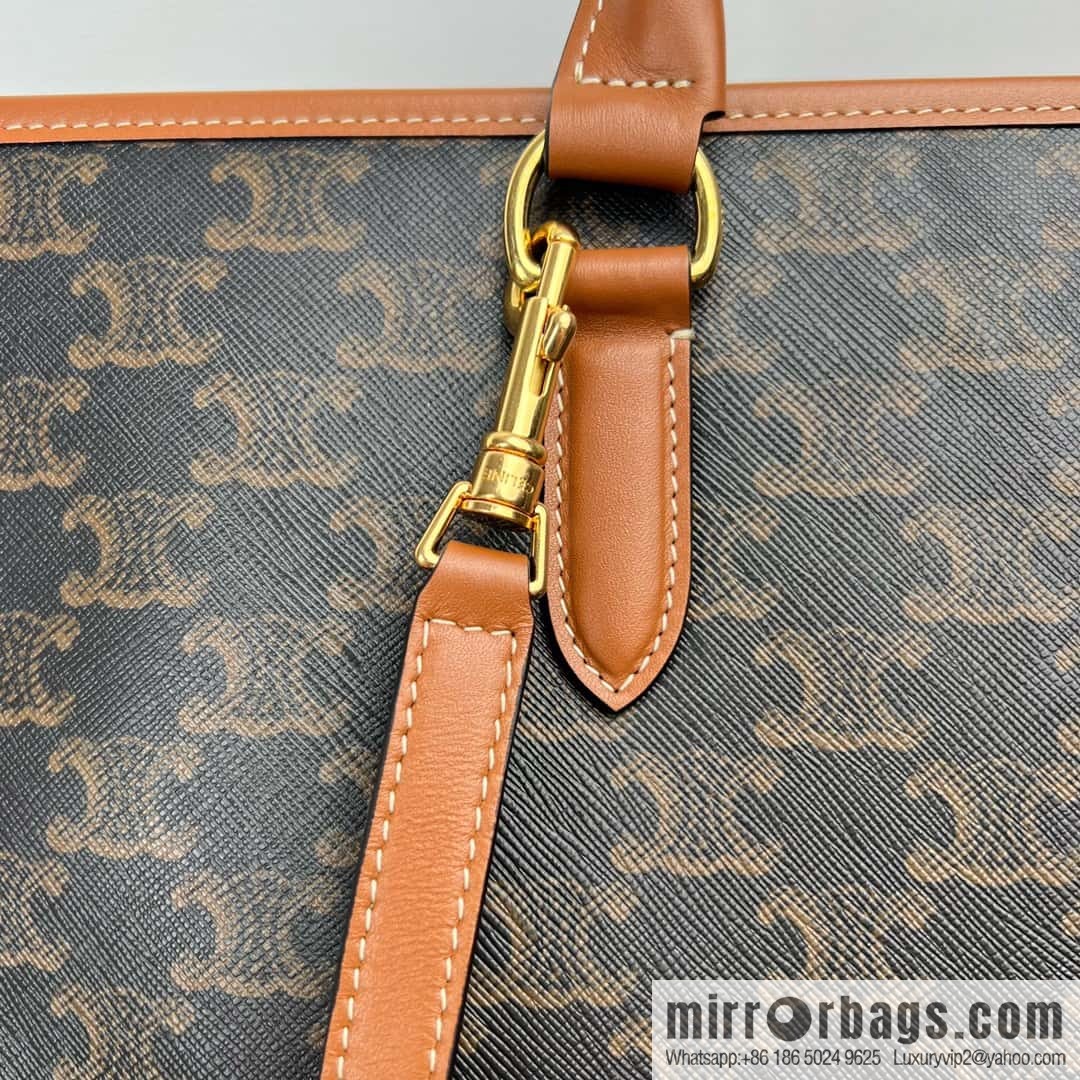 CELINE CABAS TRIOMPHE logo print and cow leather, horizontal mini handbag 199742