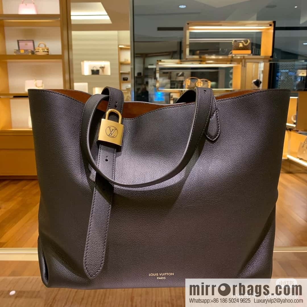 [Original order boutique] M25341 black, full leather shopping bag Low key cabas handbag 25342 M25343 2024 latest autumn and winter new models, Low Key Cabas medium handbag
