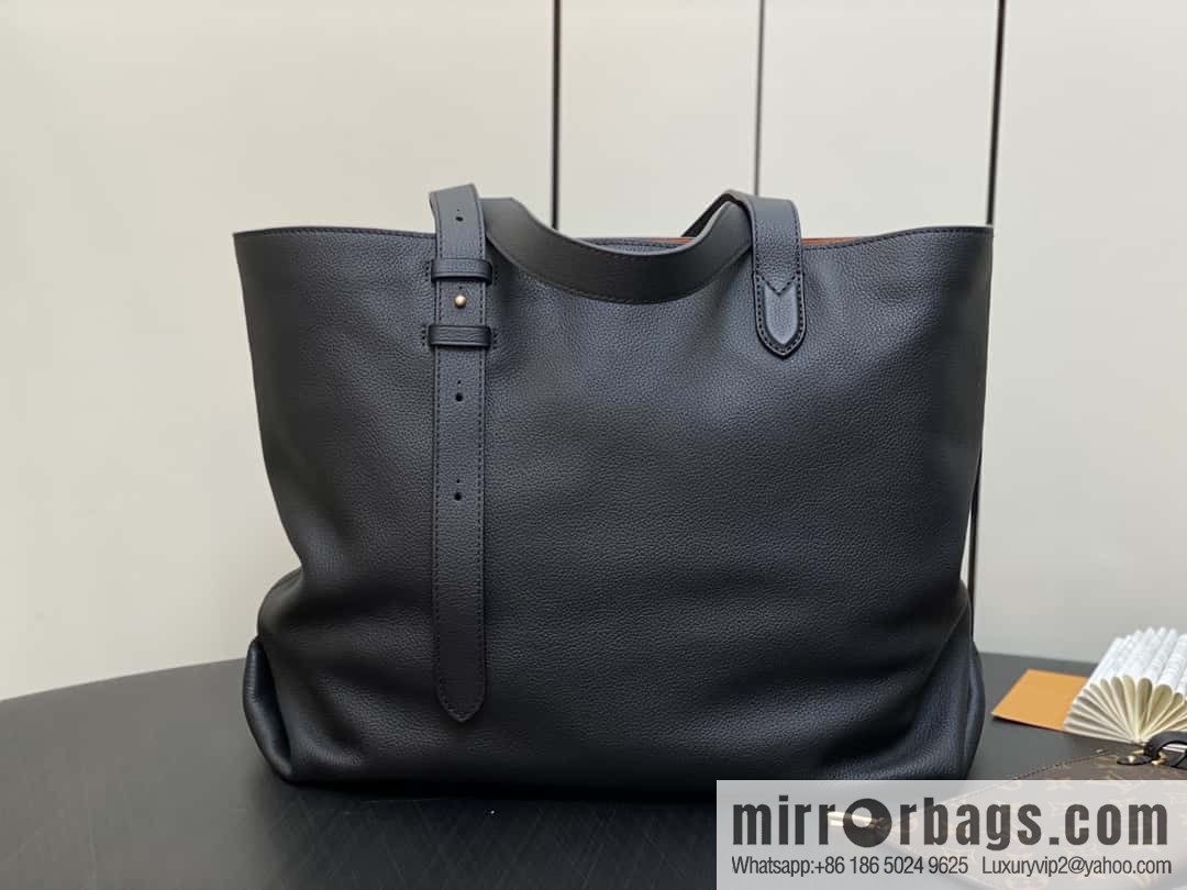 [Original order boutique] M25341 black, full leather shopping bag Low key cabas handbag 25342 M25343 2024 latest autumn and winter new models, Low Key Cabas medium handbag