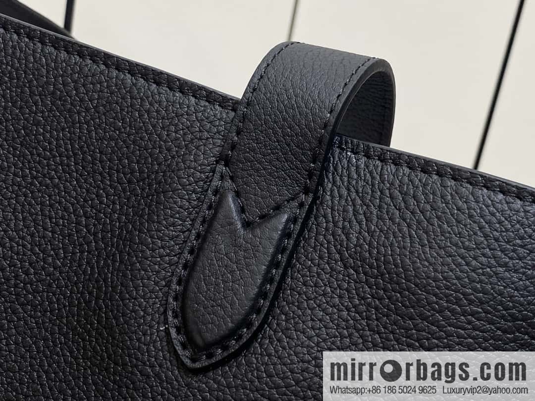 [Original order boutique] M25341 black, full leather shopping bag Low key cabas handbag 25342 M25343 2024 latest autumn and winter new models, Low Key Cabas medium handbag