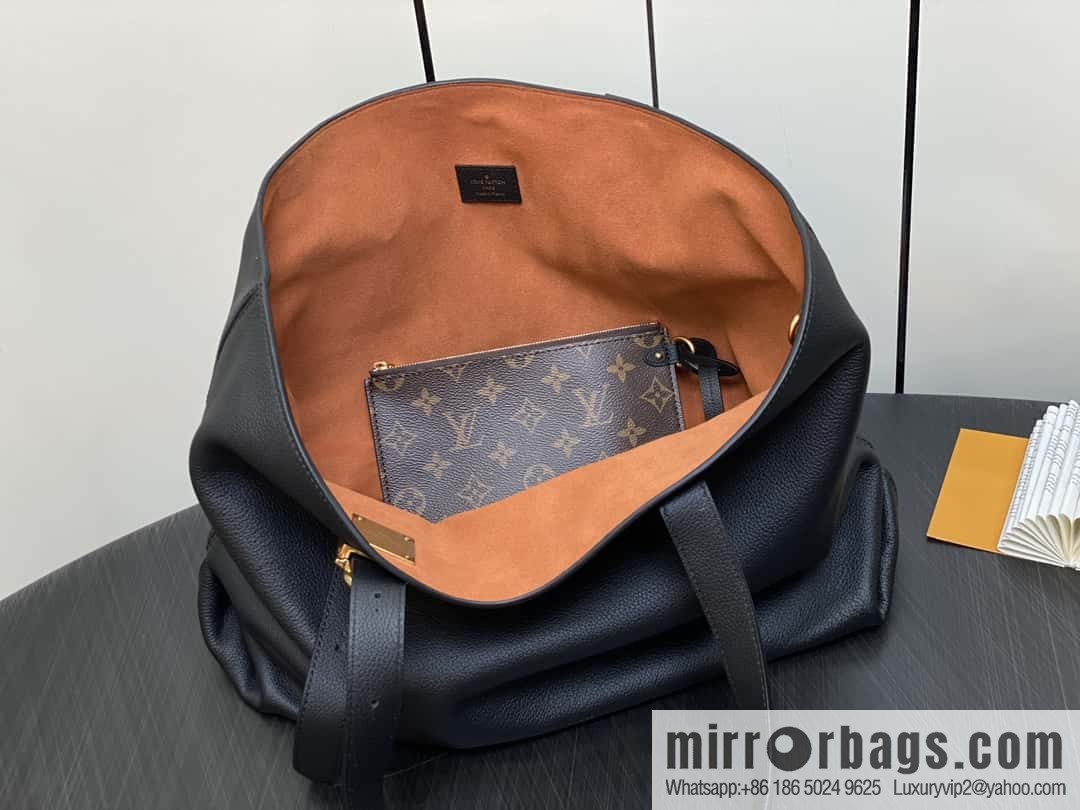 [Original order boutique] M25341 black, full leather shopping bag Low key cabas handbag 25342 M25343 2024 latest autumn and winter new models, Low Key Cabas medium handbag