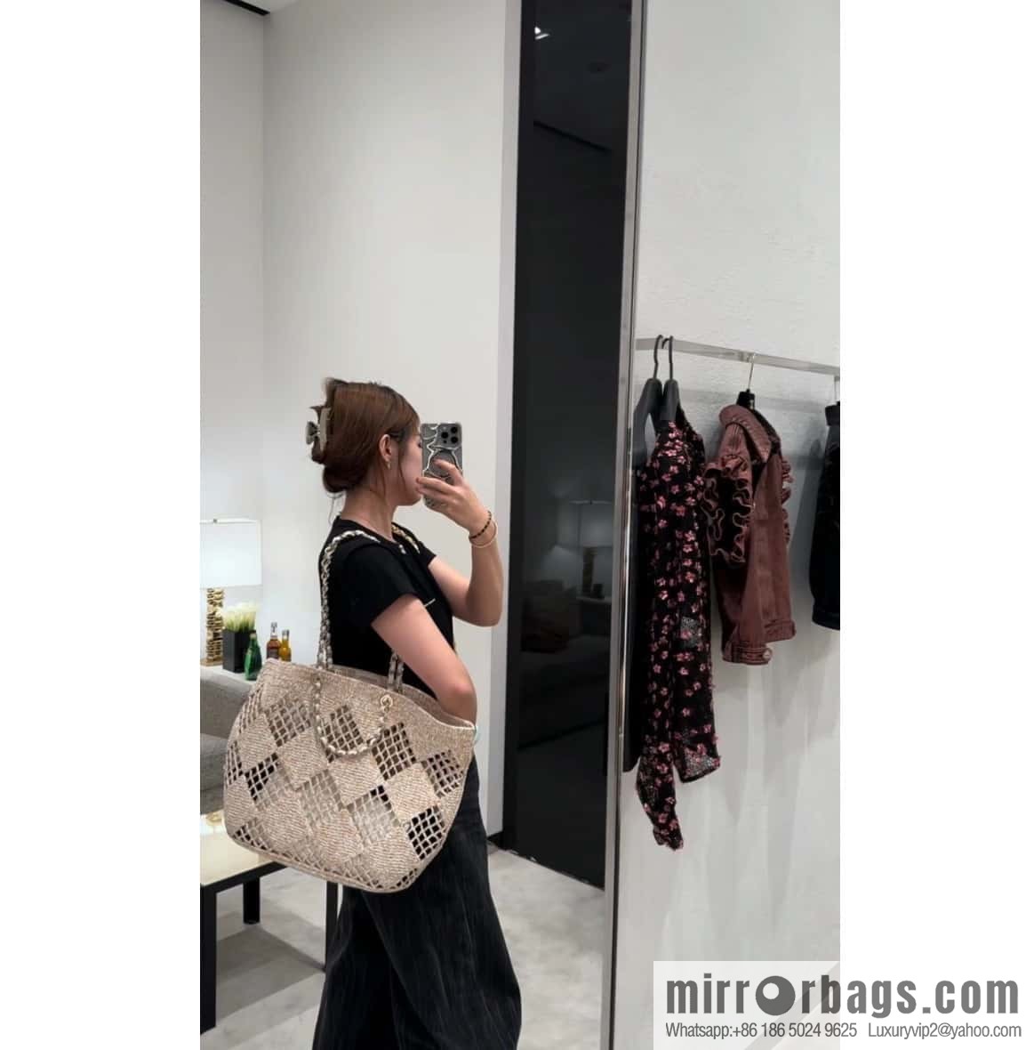 CHANEL CoCo Beach Straw Shopping Bag 🛍️ Large AS4576