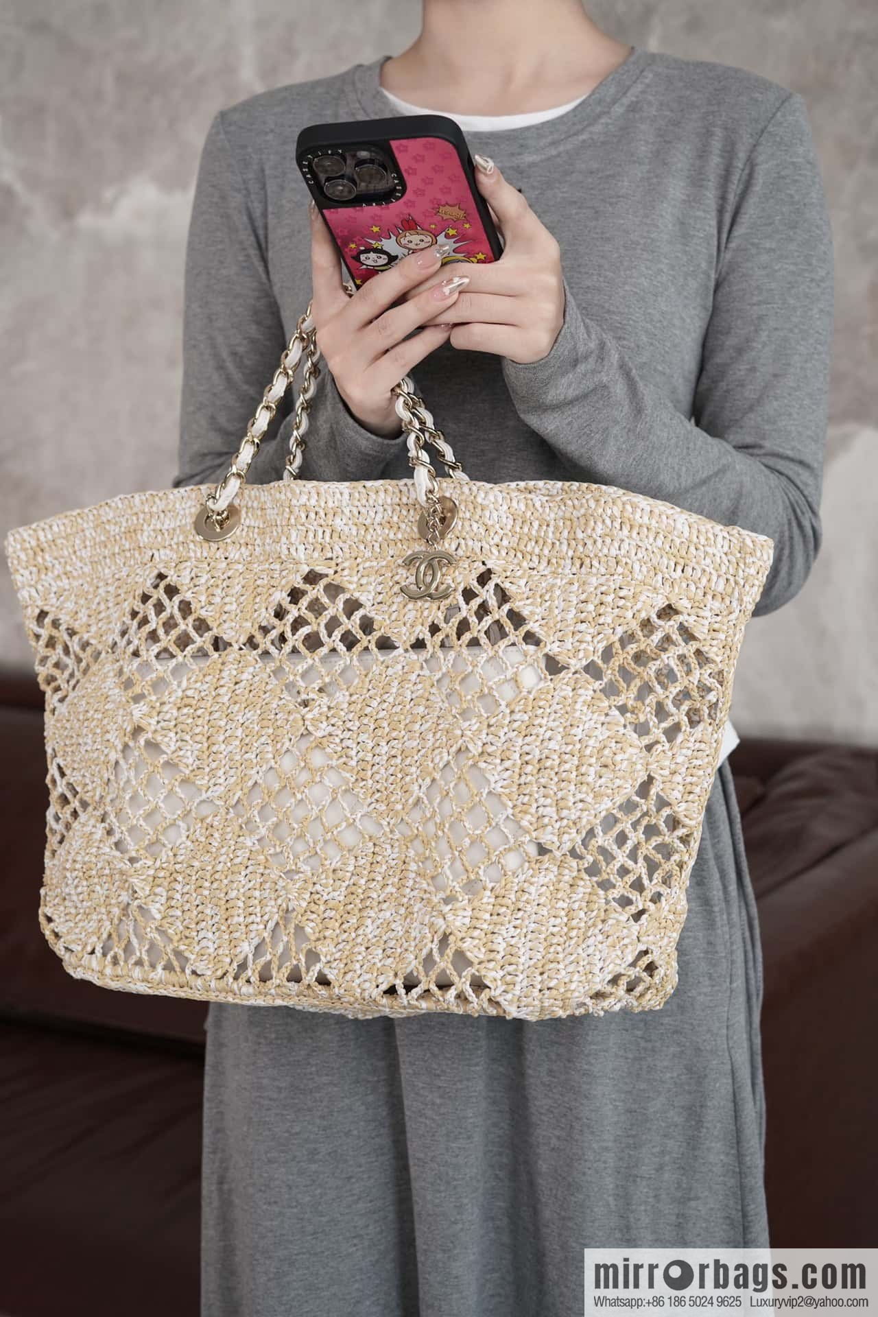 CHANEL CoCo Beach Straw Shopping Bag 🛍️ Large AS4576