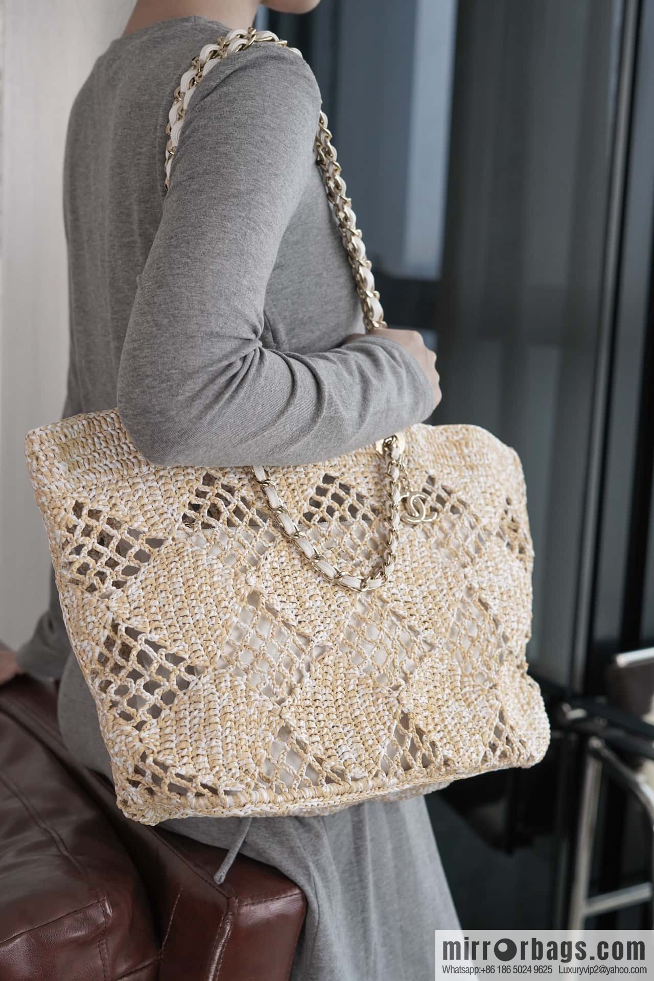 CHANEL CoCo Beach Straw Shopping Bag 🛍️ Large AS4576