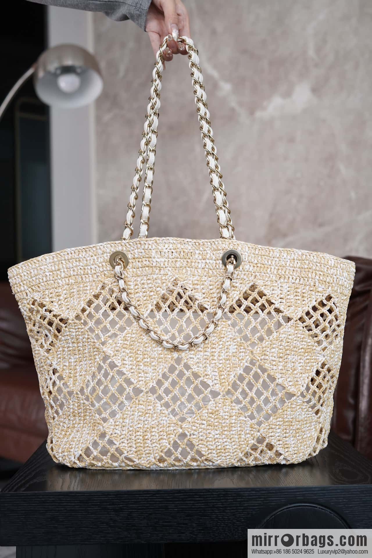 CHANEL CoCo Beach Straw Shopping Bag 🛍️ Large AS4576