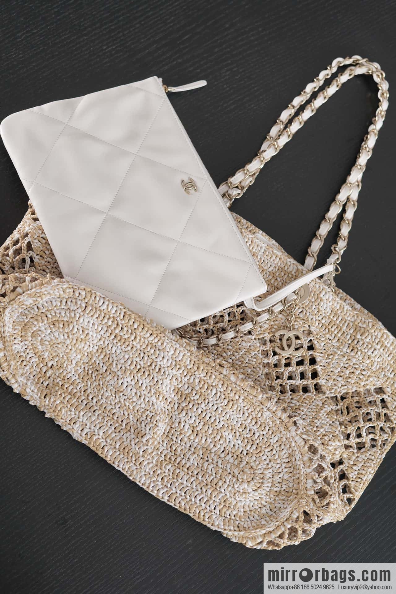 CHANEL CoCo Beach Straw Shopping Bag 🛍️ Large AS4576