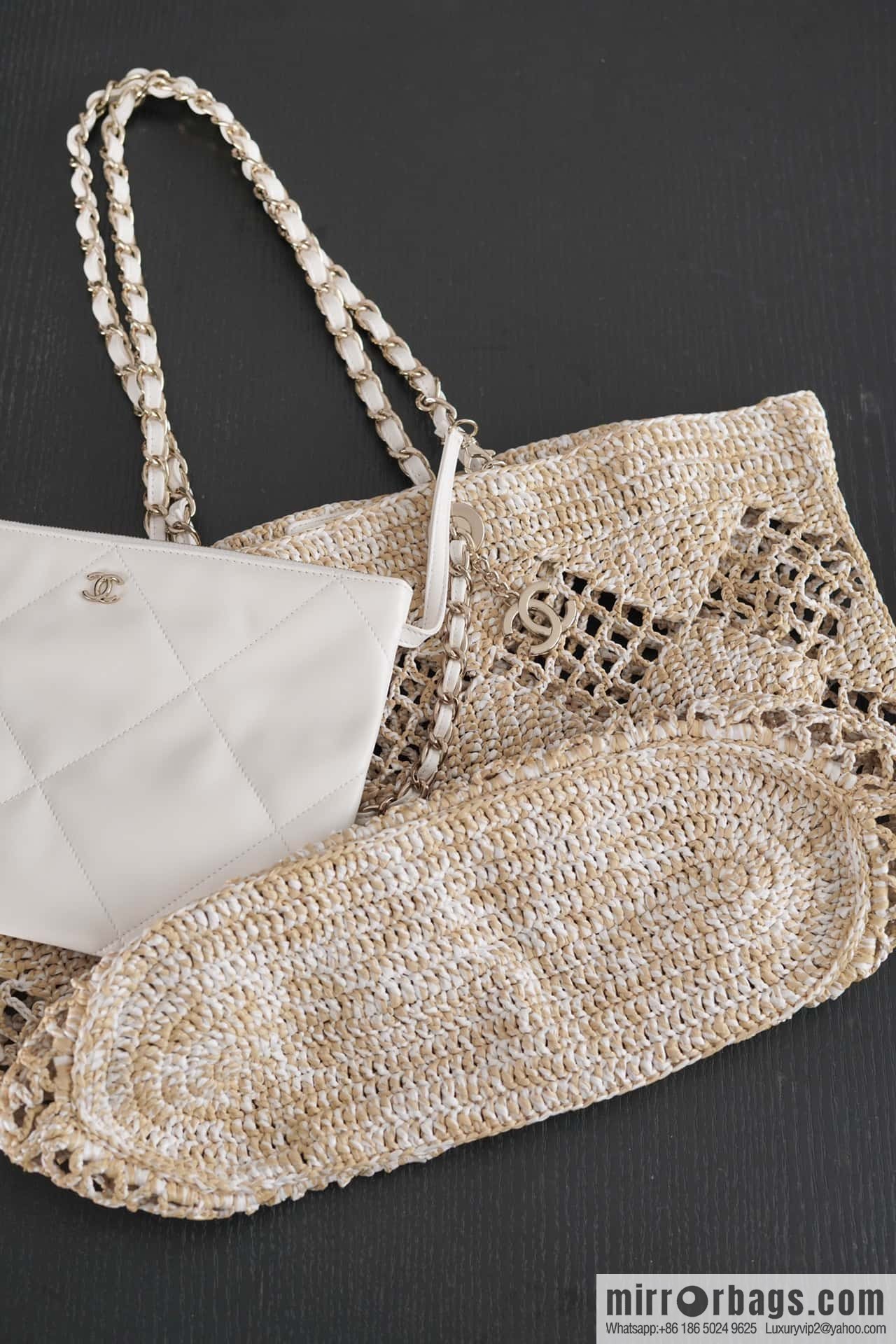 CHANEL CoCo Beach Straw Shopping Bag 🛍️ Large AS4576