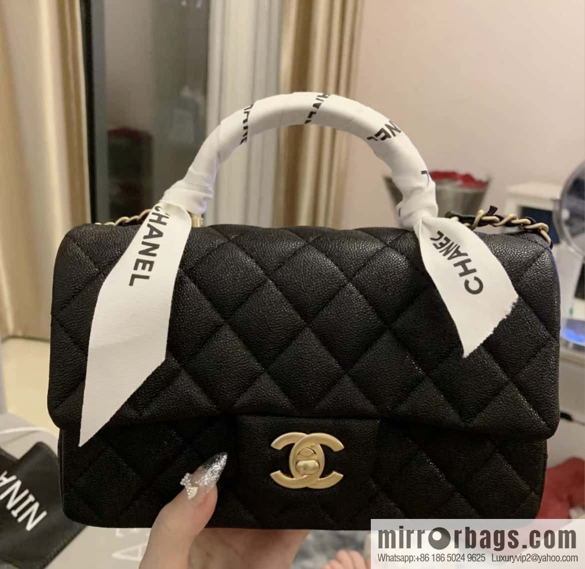 CHANEL 21S Handle CF Mini Black Gold 🖤 AS2431