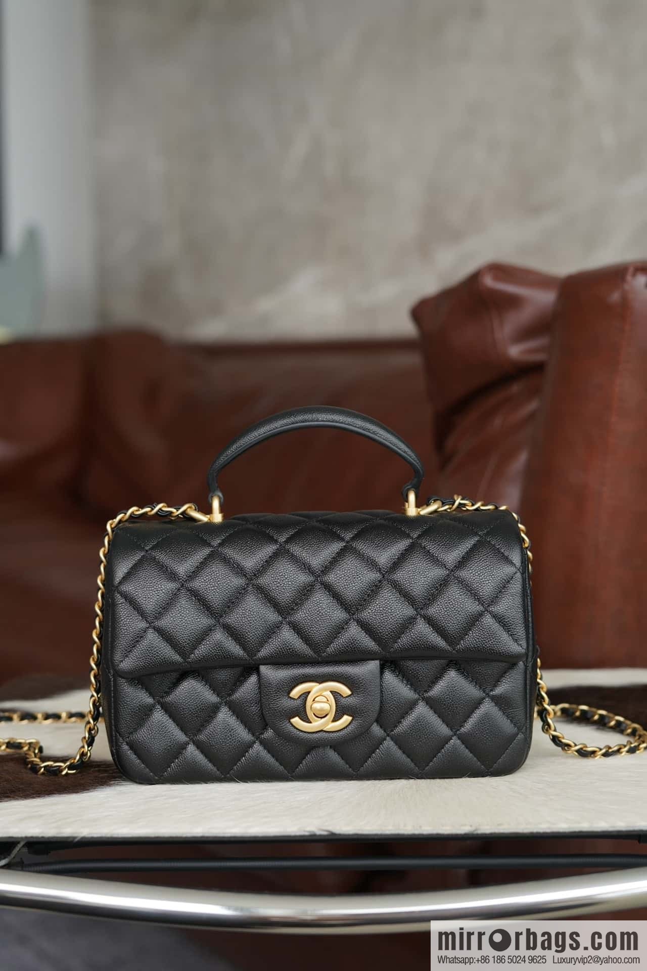 CHANEL 21S Handle CF Mini Black Gold 🖤 AS2431