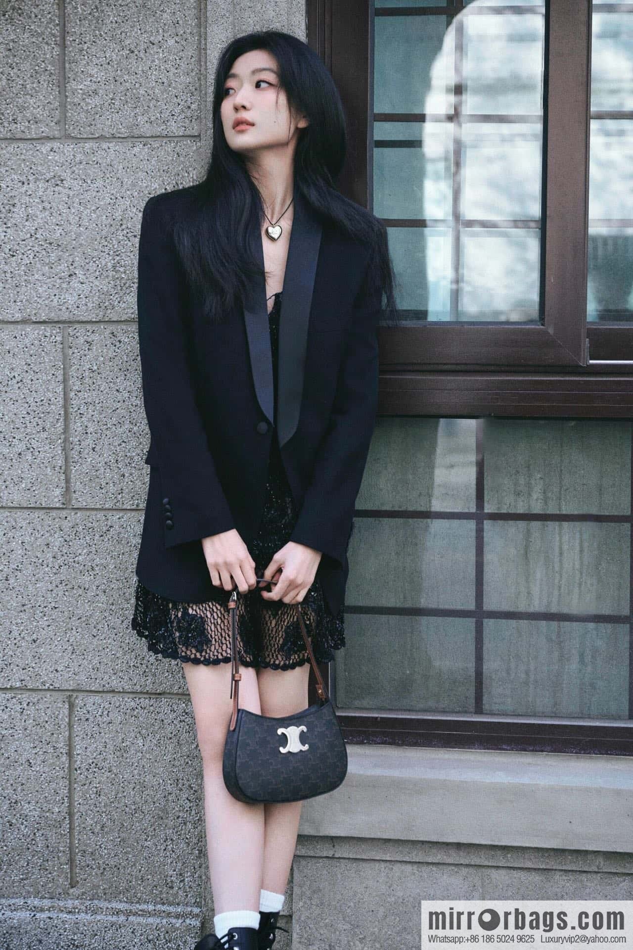 CELIN_E 2024 | TILLY medium bright cow leather handbag 24s spring new product 115703BF4.38NO armpit bag