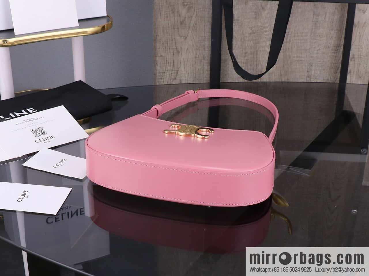 [Premium quality, all-steel hardware] CELIN_E 2024 | TILLY medium bright cow leather handbag 24s spring new product 115703BF4.38NO