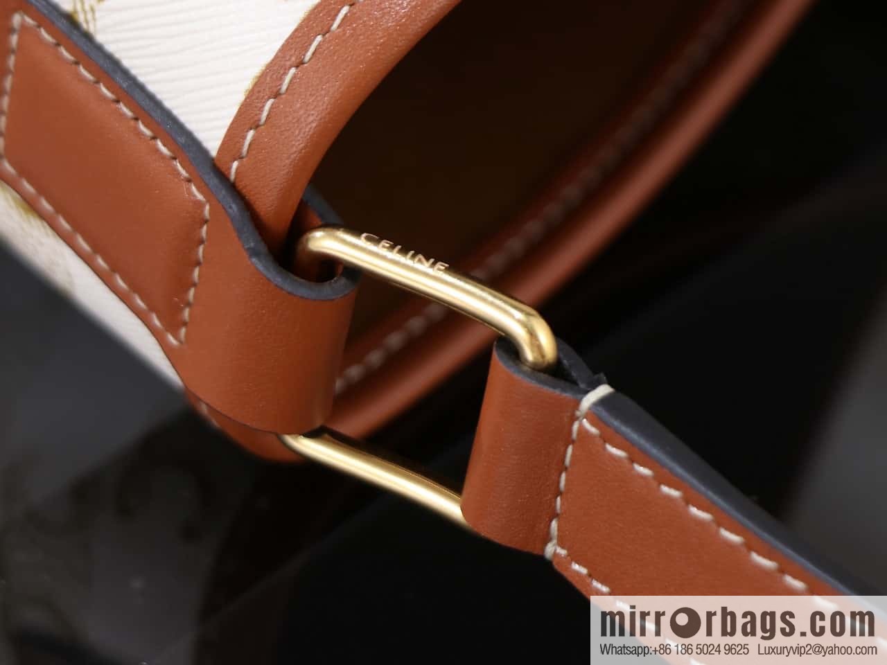 [All Steel Hardware] CELIN'TRIOMPHE Canvas Laohua Medium Bucket Bag 191132