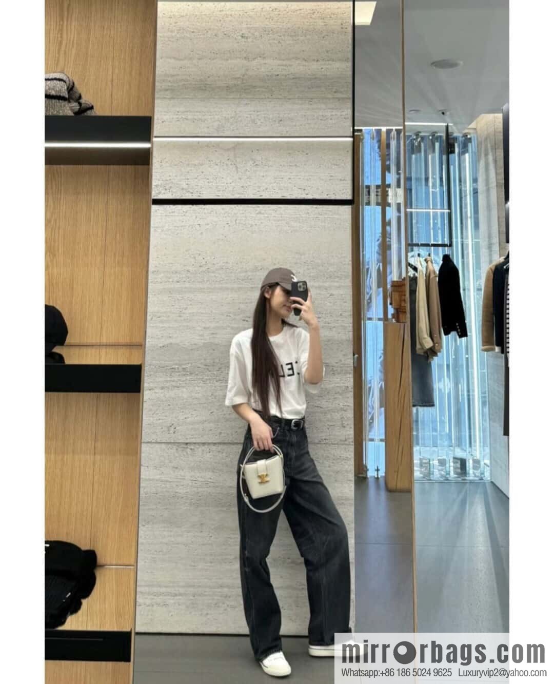 [Premium quality, all-steel hardware] CELIN_E TRIOMPHE mini cowhide bucket bag model: 10k943
