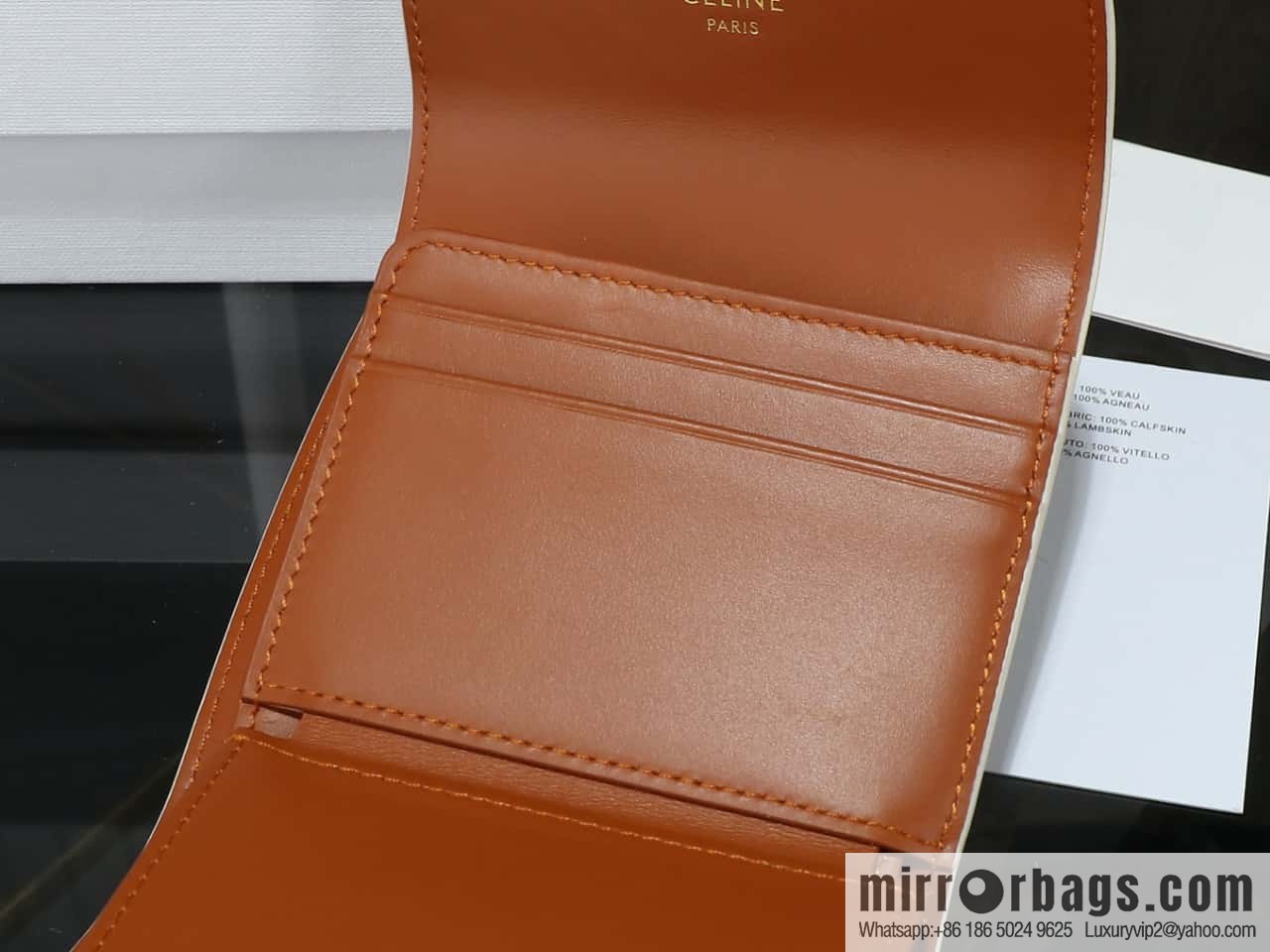[Premium all-steel hardware] CE three-fold wallet, simple old flower three-fold wallet, model number: 100782