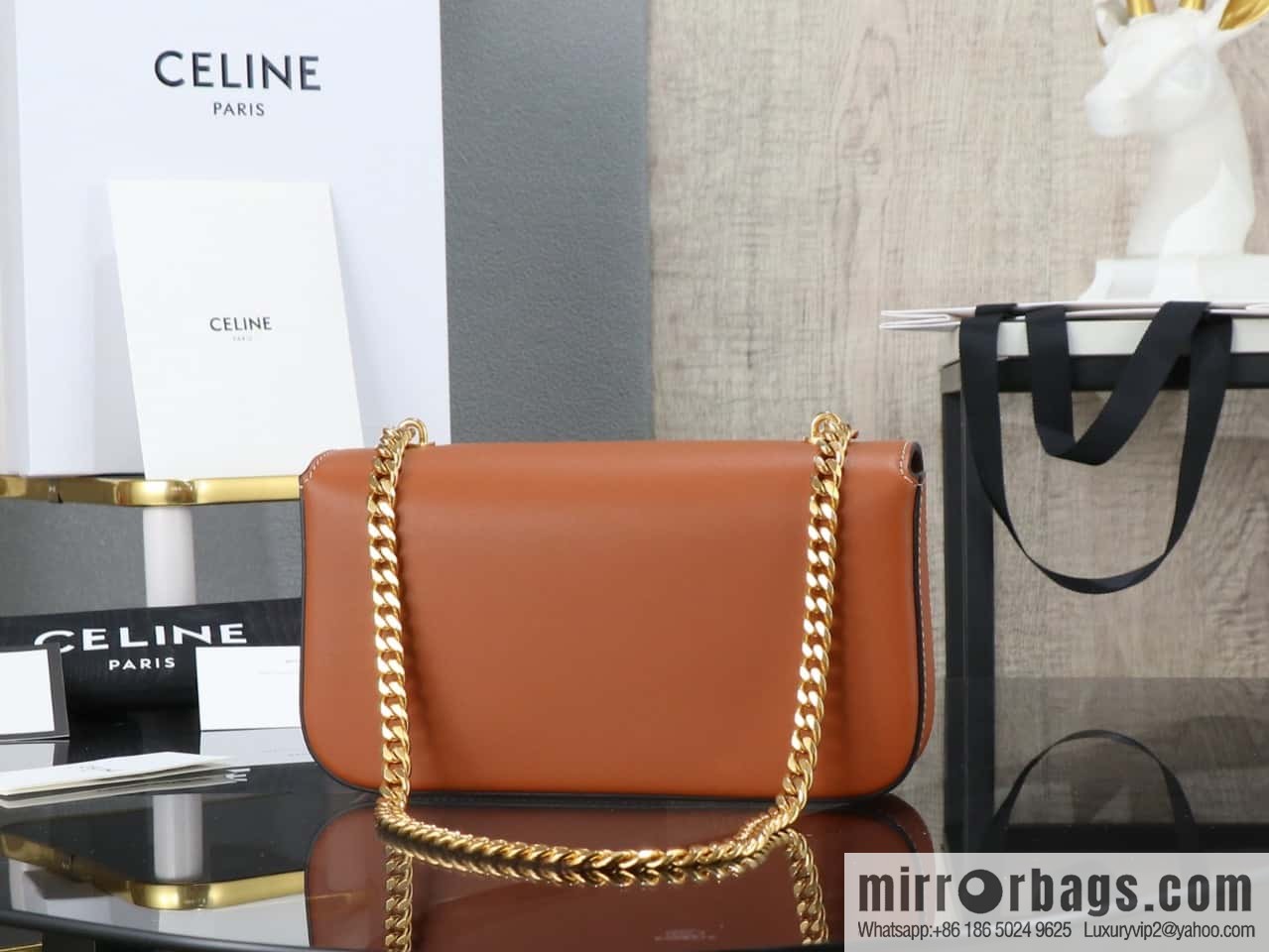 Premium all-steel hardware 】 𝗖𝗘𝗟𝗜𝗡𝗘 𝑻𝒓𝒊𝒐𝒎𝒑𝒉𝒆 chain armpit bag Model: 197992