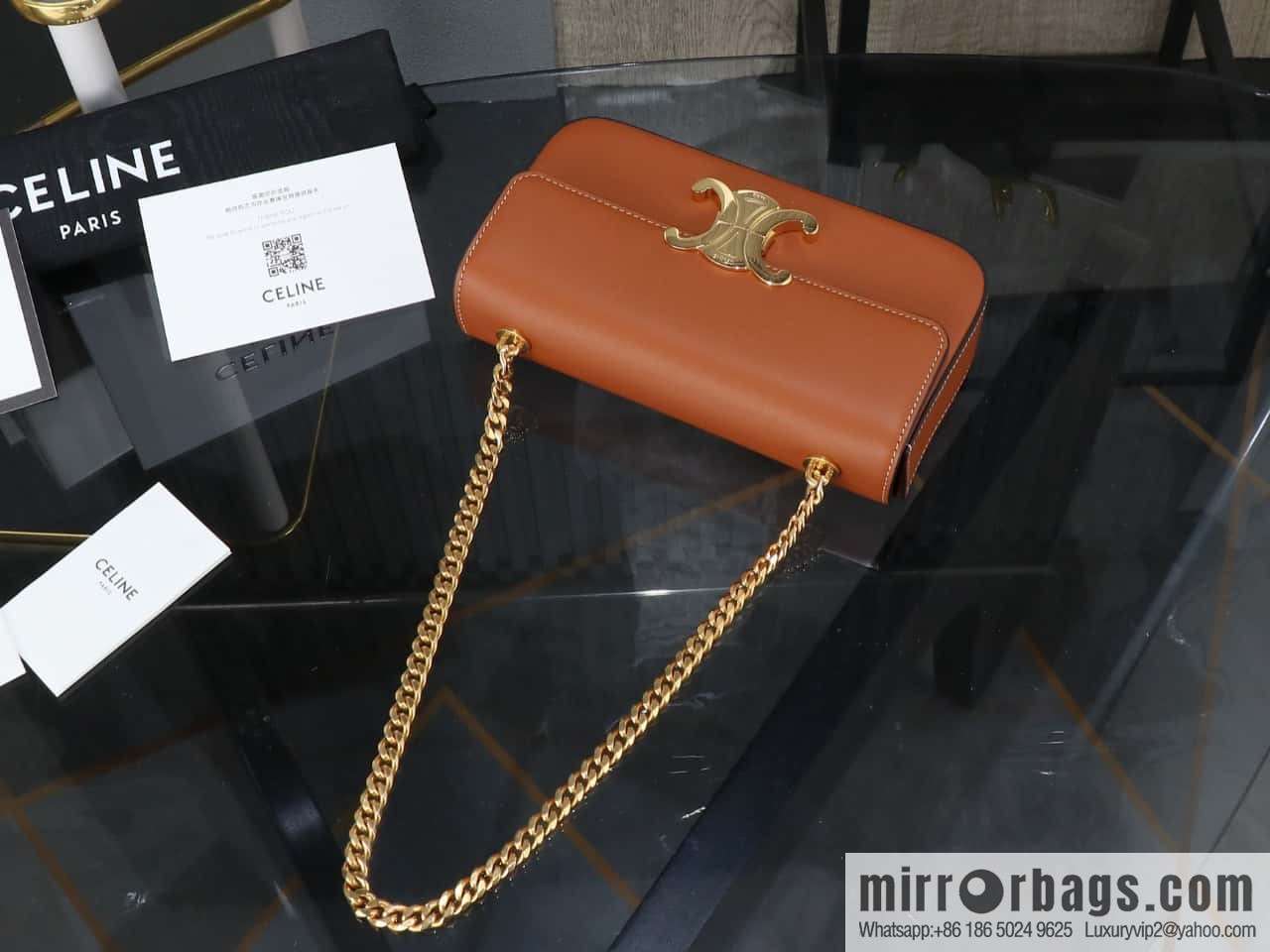 Premium all-steel hardware 】 𝗖𝗘𝗟𝗜𝗡𝗘 𝑻𝒓𝒊𝒐𝒎𝒑𝒉𝒆 chain armpit bag Model: 197992