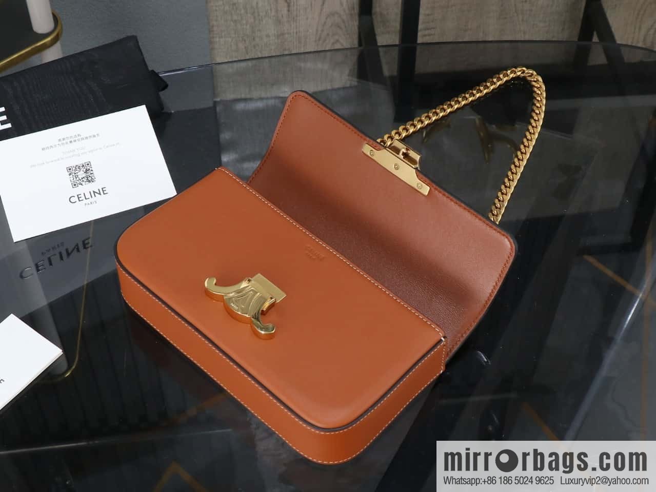 Premium all-steel hardware 】 𝗖𝗘𝗟𝗜𝗡𝗘 𝑻𝒓𝒊𝒐𝒎𝒑𝒉𝒆 chain armpit bag Model: 197992