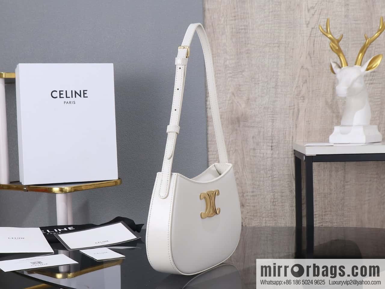 [Premium all-steel hardware] CELIN_E 2024 🆕 | TILLY medium bright cow leather handbag number: 115703BF4.38NO