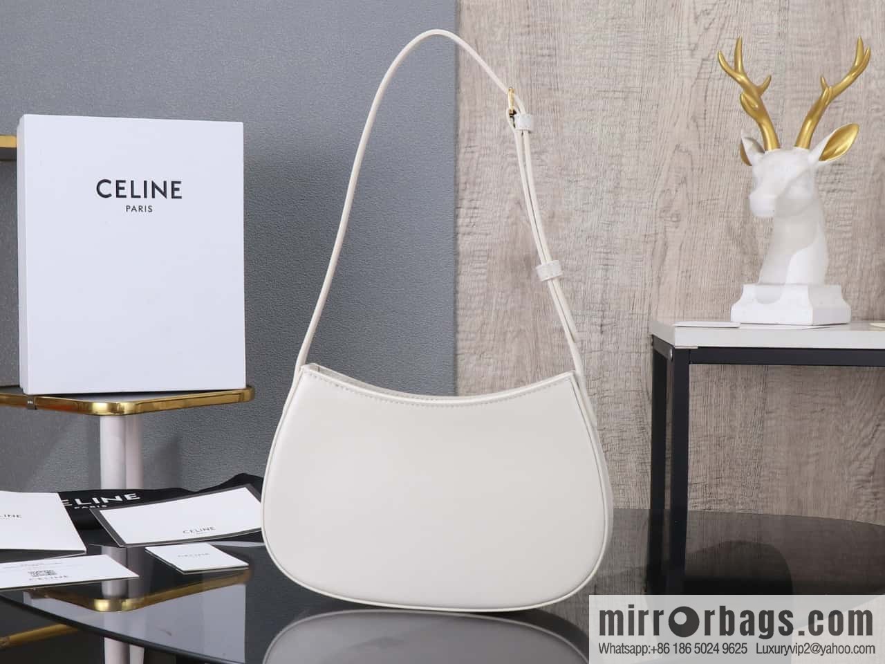 [Premium all-steel hardware] CELIN_E 2024 🆕 | TILLY medium bright cow leather handbag number: 115703BF4.38NO