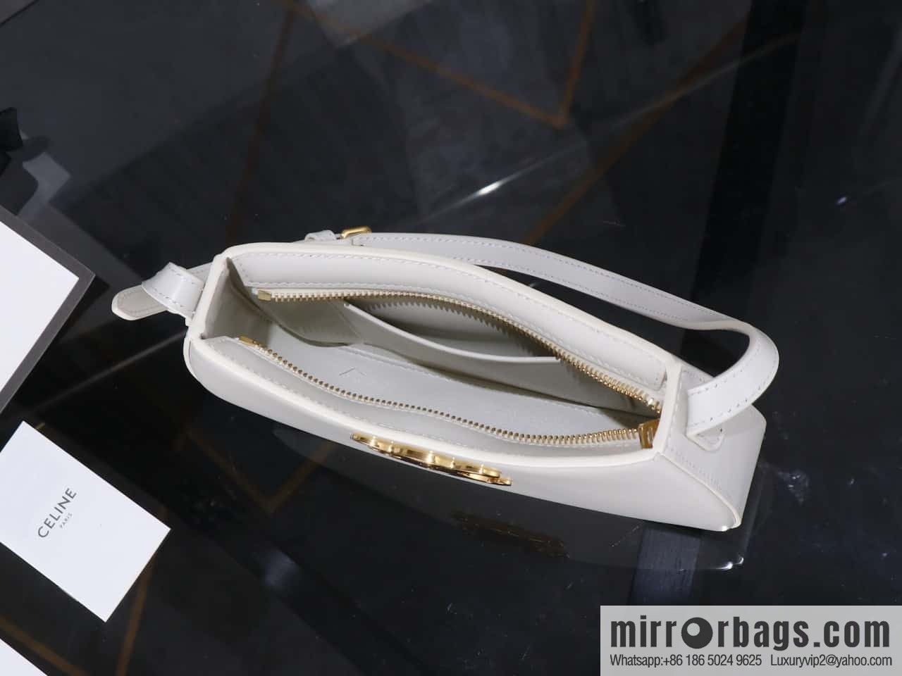 [Premium all-steel hardware] CELIN_E 2024 🆕 | TILLY medium bright cow leather handbag number: 115703BF4.38NO