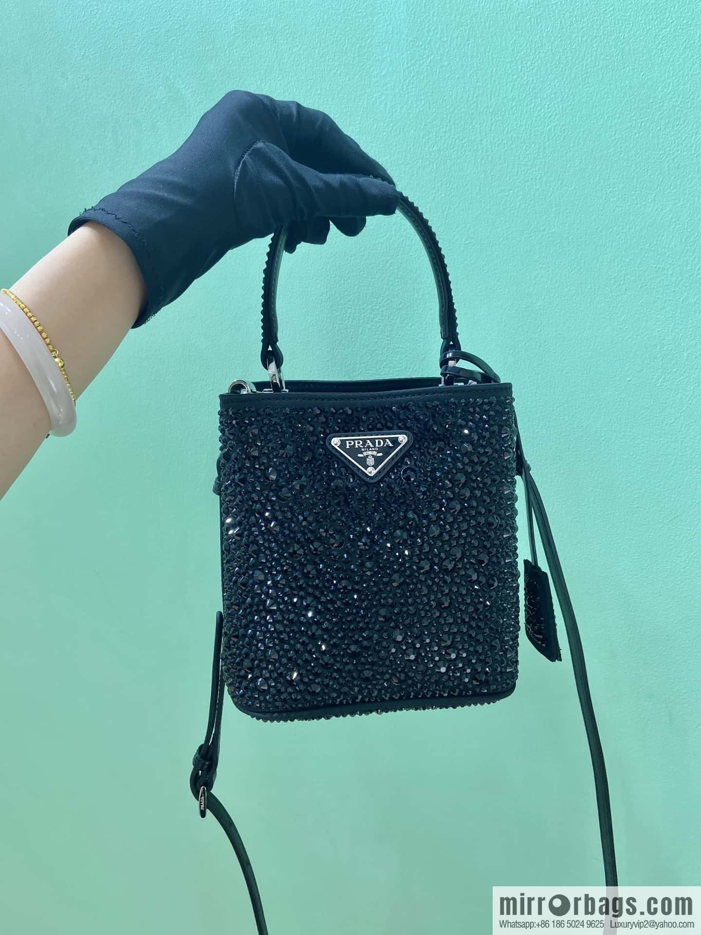 PRADA 🎉 crystal bucket bag 🎉 1BA373 crystal bag
