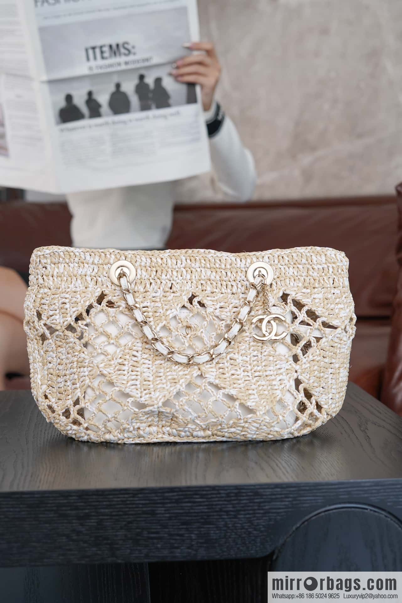 𝐂𝐡𝐚𝐧𝐞𝐥 𝟮𝟰 CoCo Beach Straw Shopping Bag 🛍️ S