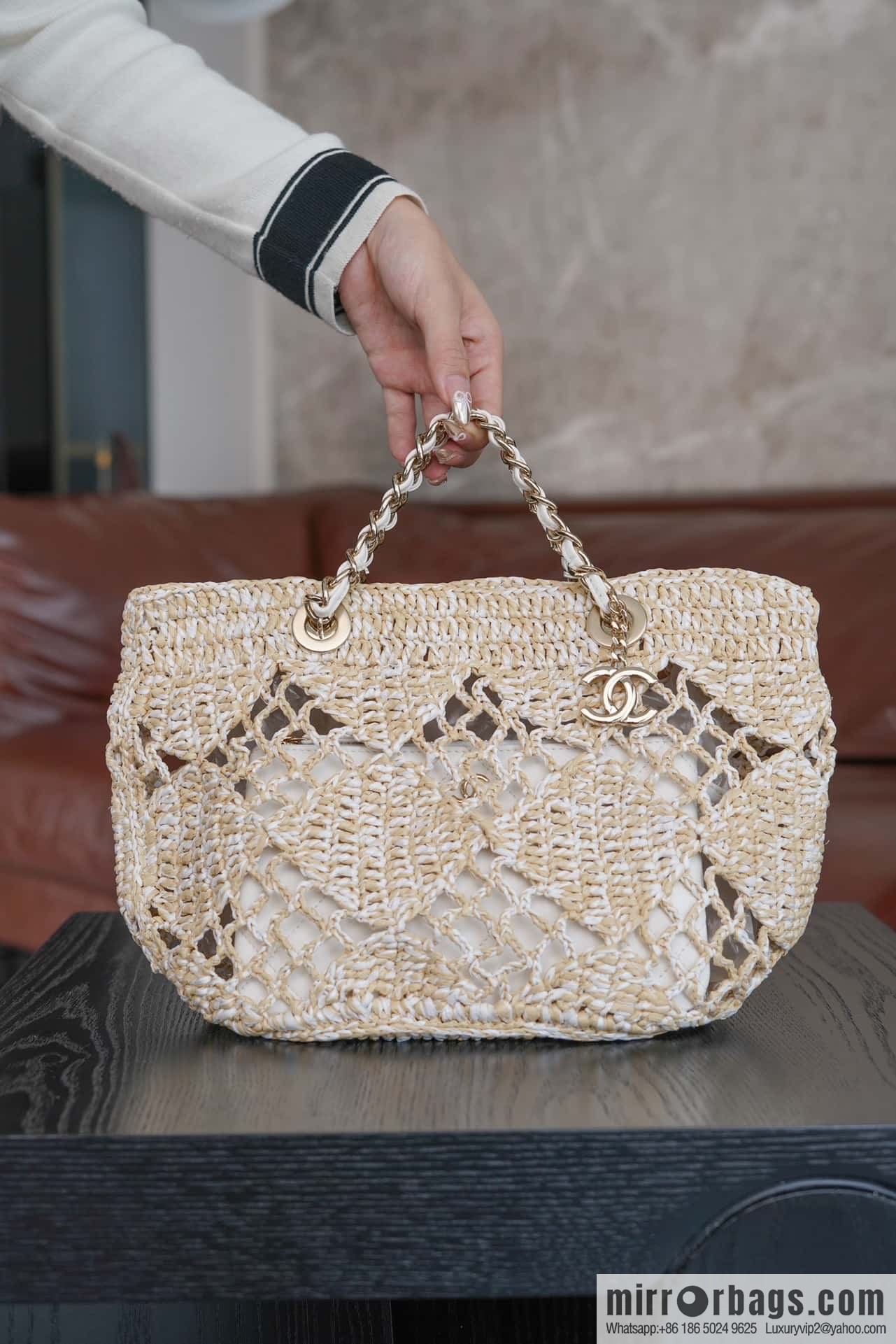 𝐂𝐡𝐚𝐧𝐞𝐥 𝟮𝟰 CoCo Beach Straw Shopping Bag 🛍️ S