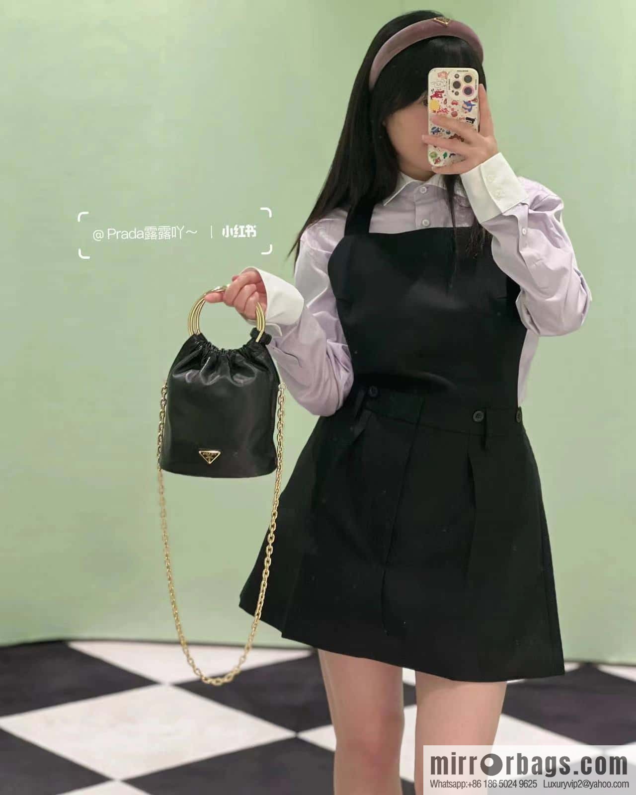 PRADA 🎉 new bucket bag 🎉 1BC227 lambskin 🎉🎉 black