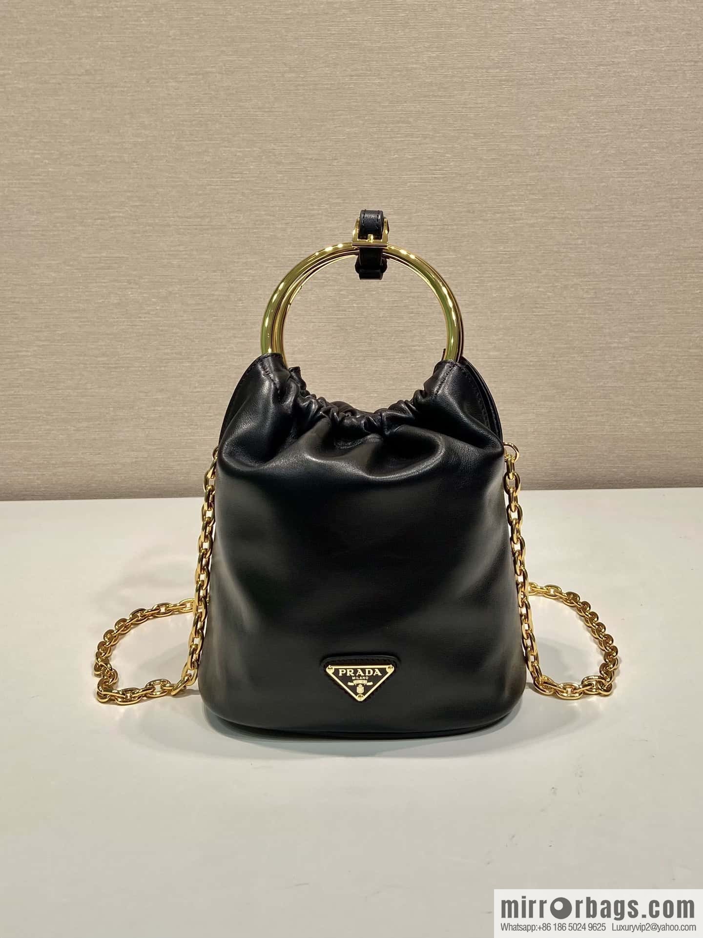 PRADA 🎉 new bucket bag 🎉 1BC227 lambskin 🎉🎉 black