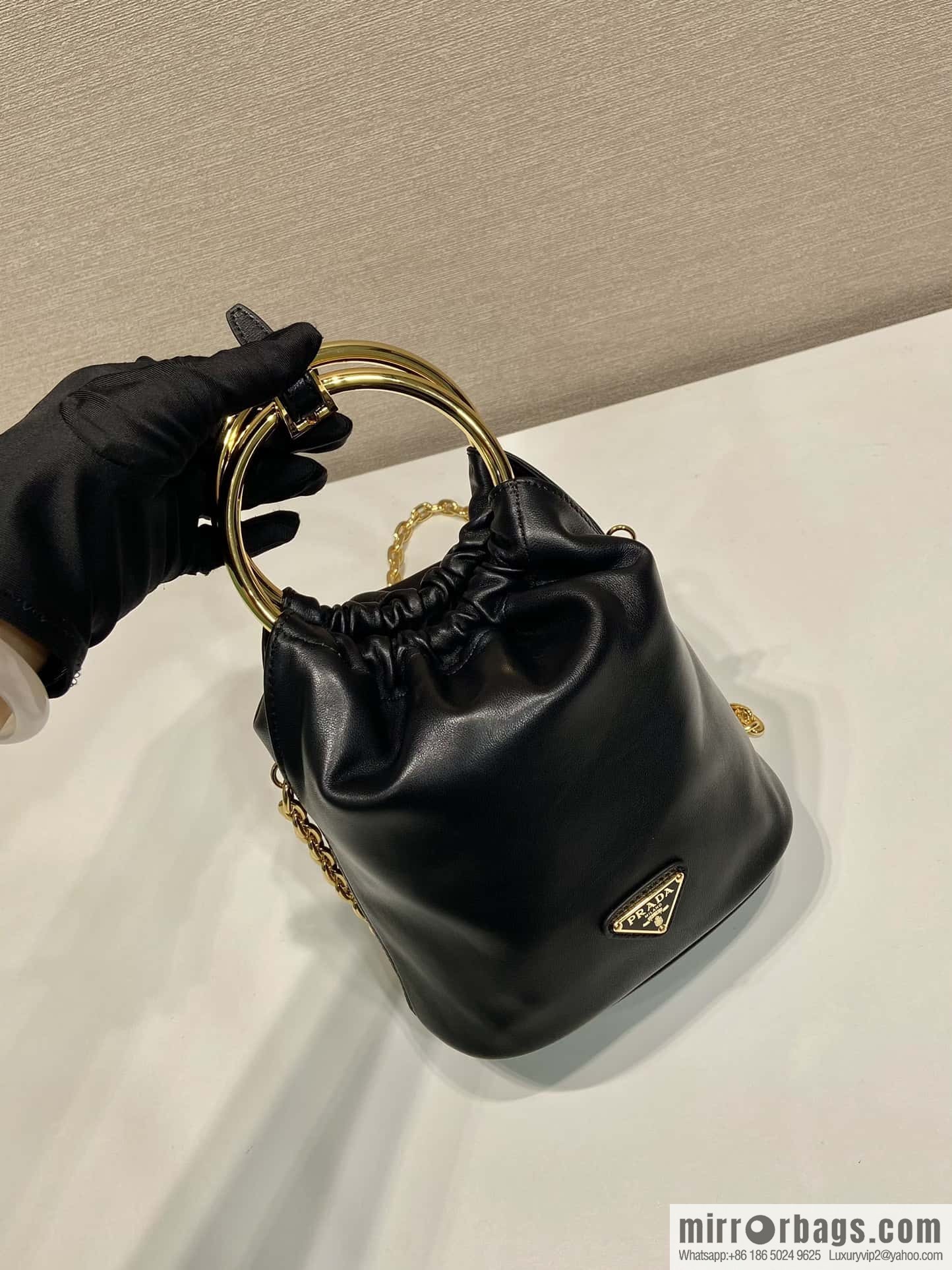 PRADA 🎉 new bucket bag 🎉 1BC227 lambskin 🎉🎉 black