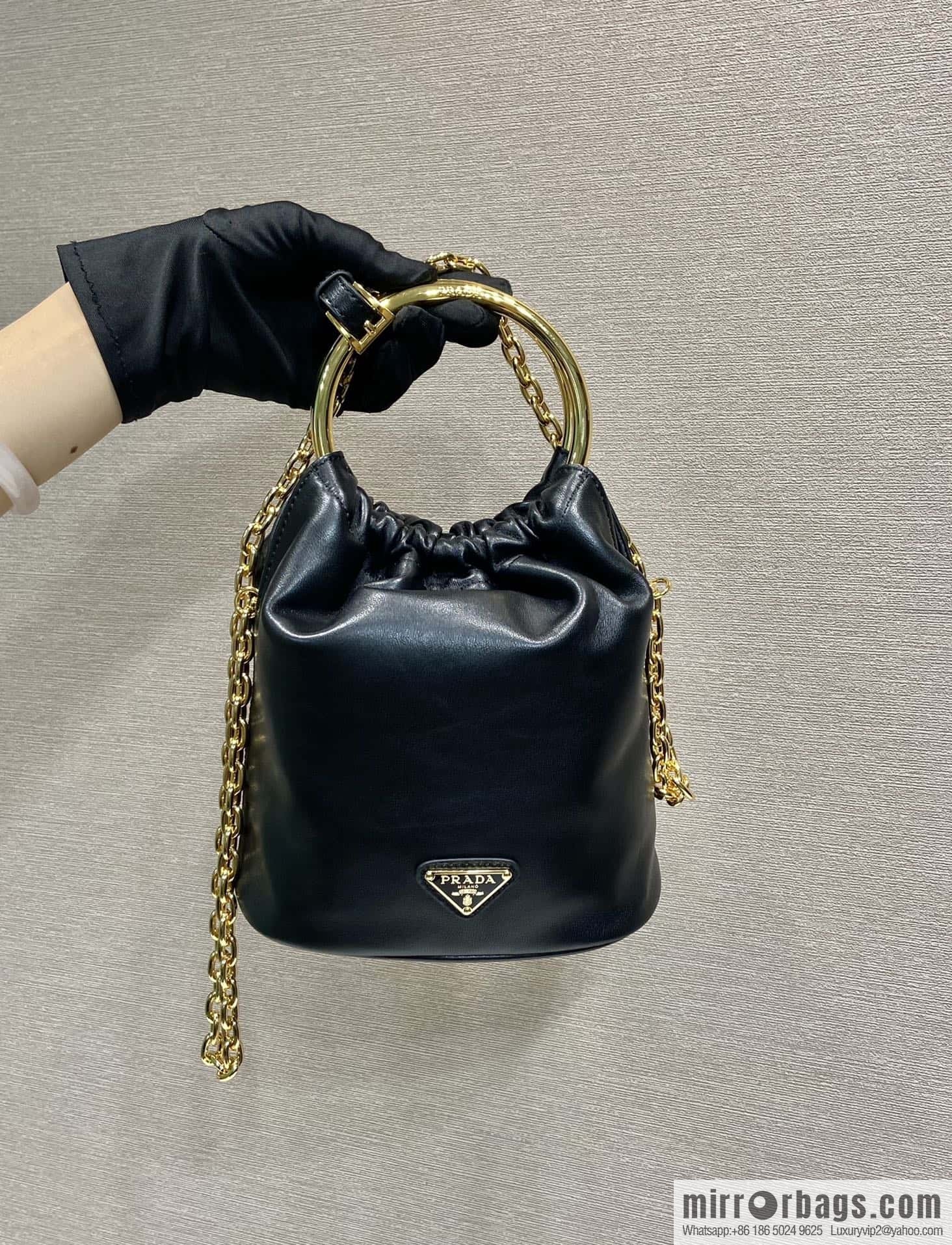 PRADA 🎉 new bucket bag 🎉 1BC227 lambskin 🎉🎉 black