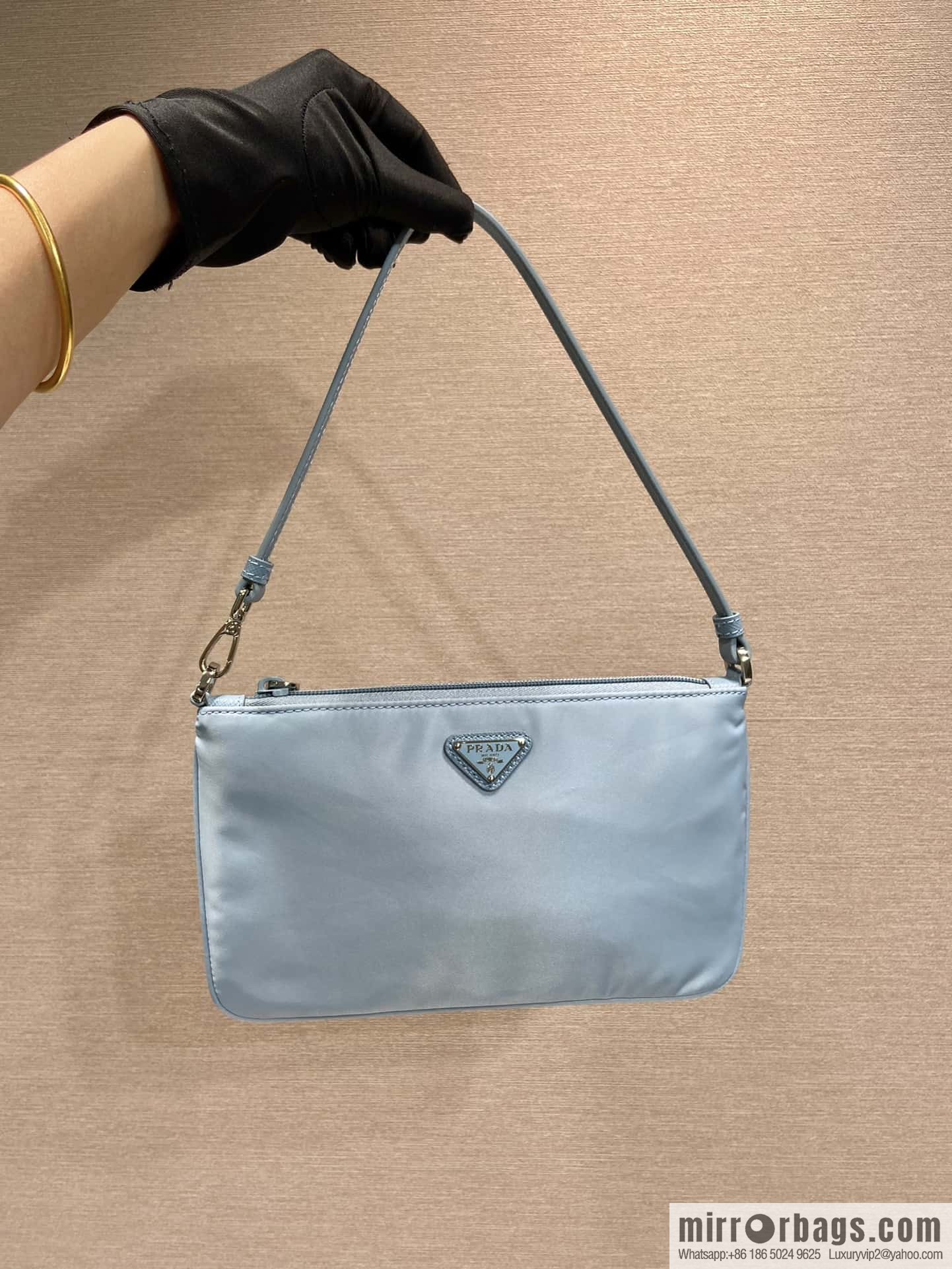 PRADA 🎉 new armpit bag 🎉 1NI545 🎉🎉 haze blue