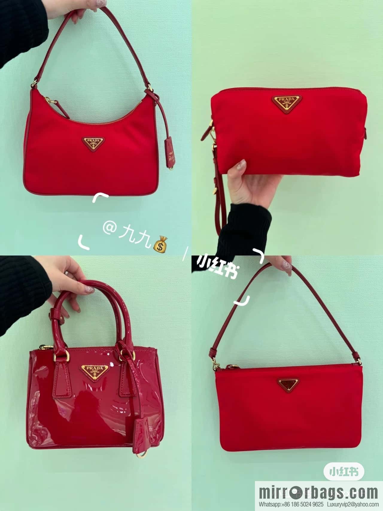 PRADA new armpit bag 🎉🎉 1NI545/K gold new 🎉🎉 red