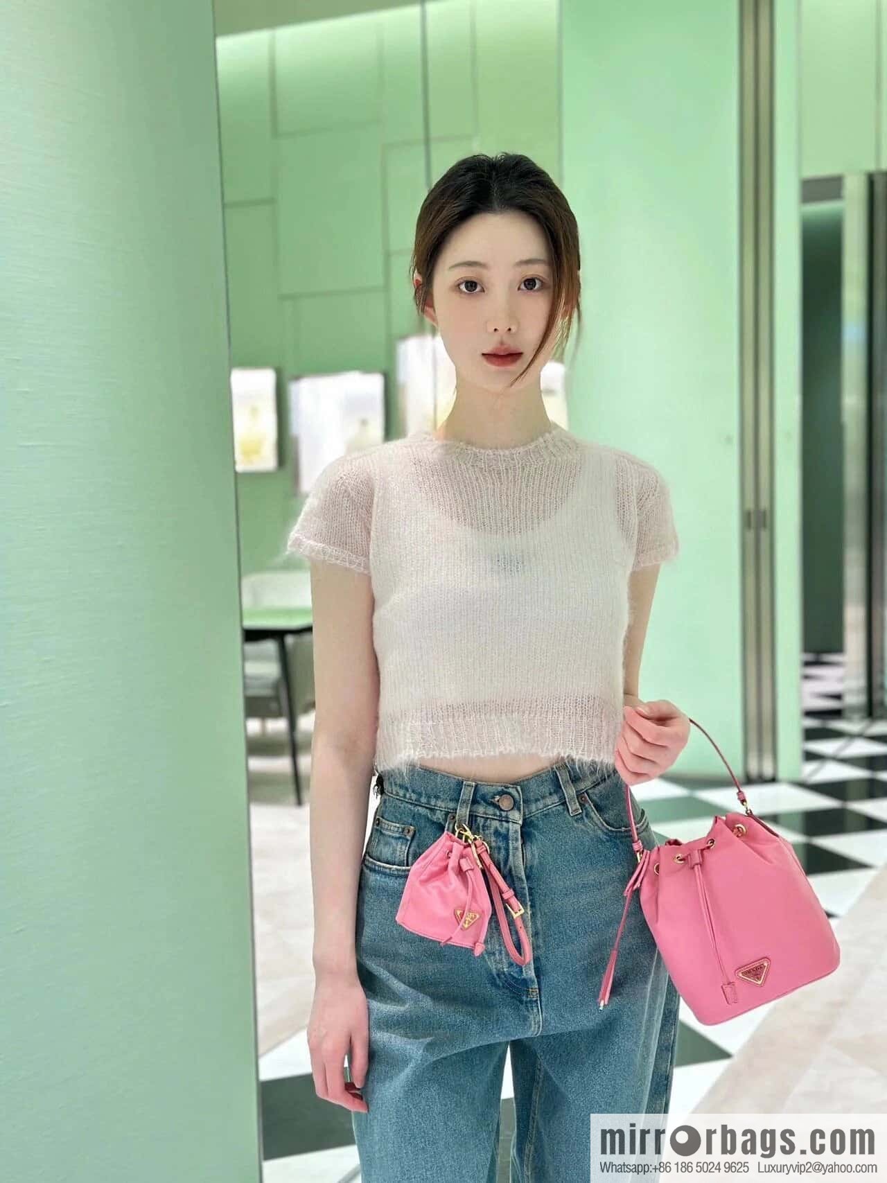 PRADA 🎉 mini bucket bag 🎉 1TT202 new 🎉🎉 pink