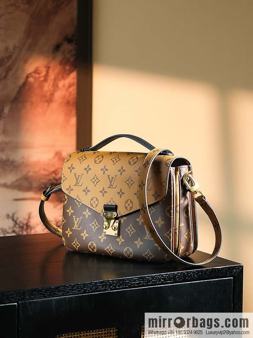 LV ππππππππ πππππ chip rhombus code messenger bag series M44876