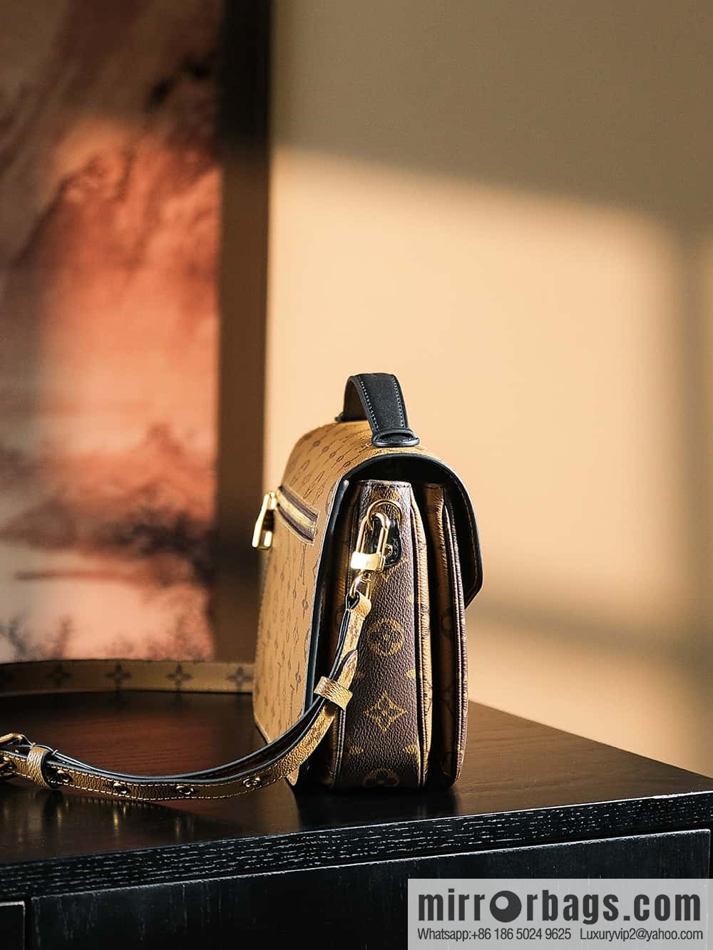 LV ππππππππ πππππ chip rhombus code messenger bag series M44876