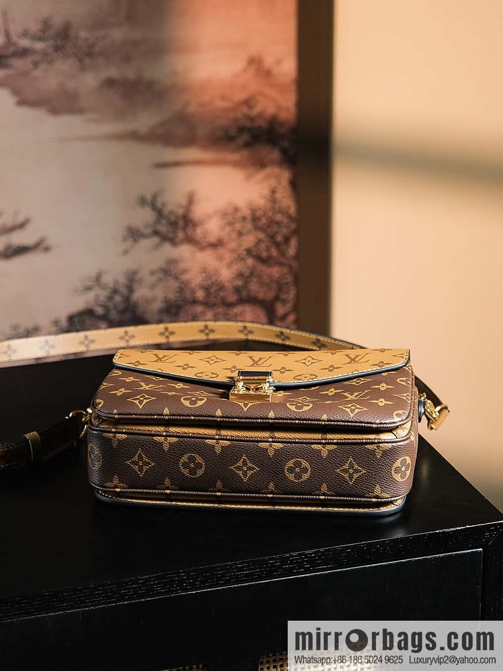 LV ππππππππ πππππ chip rhombus code messenger bag series M44876