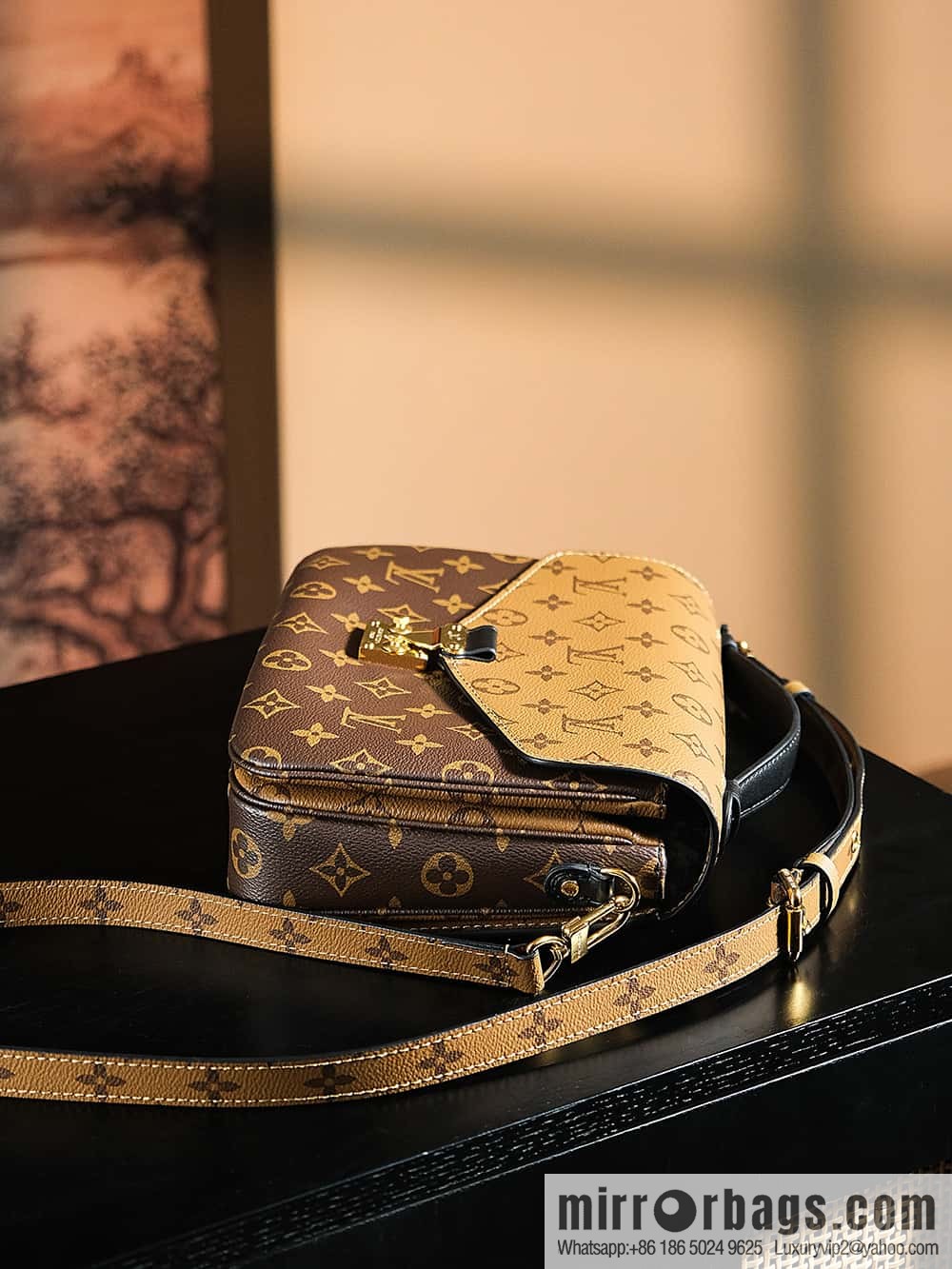 LV ππππππππ πππππ chip rhombus code messenger bag series M44876