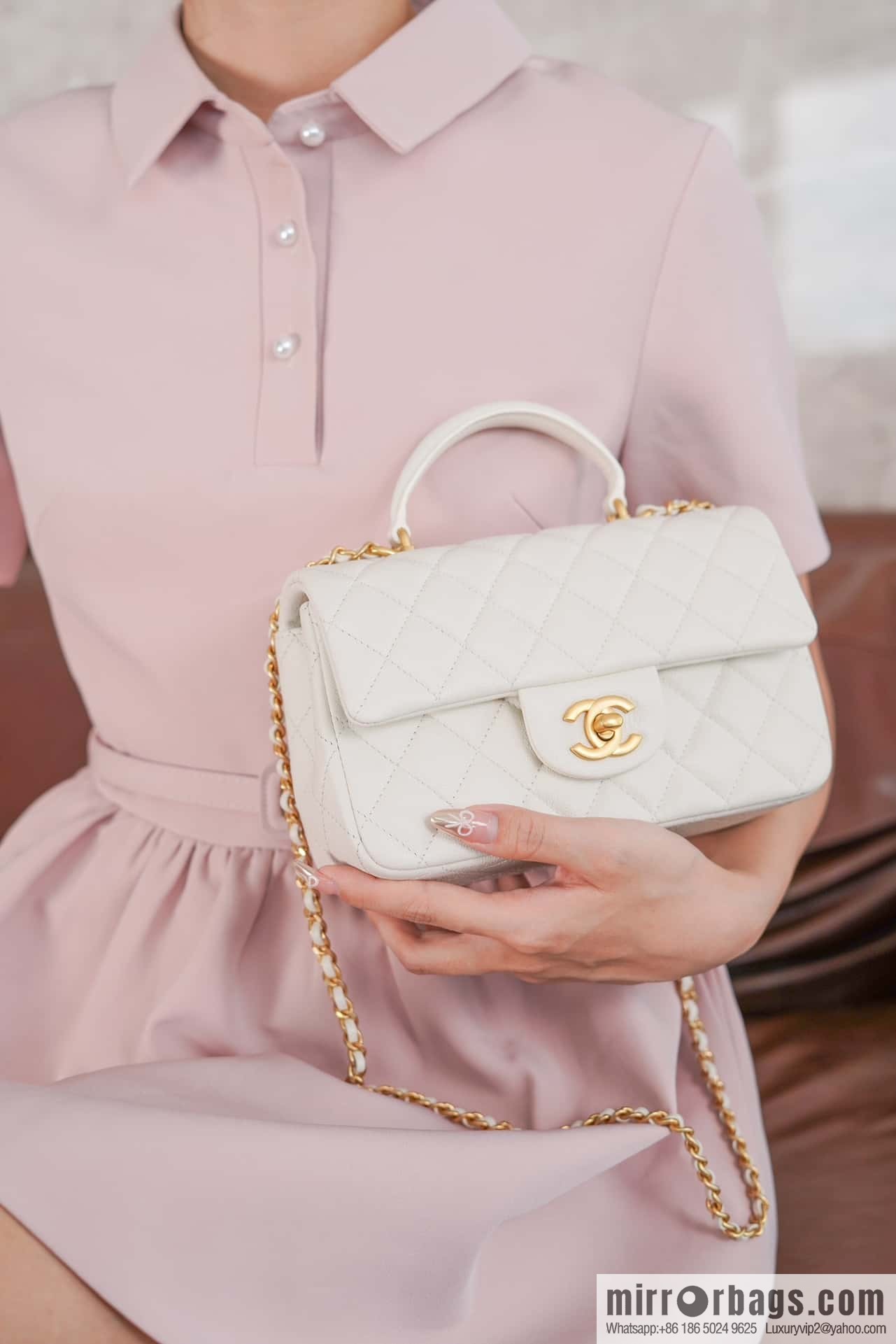 CHANEL 21S Handle CF Mini Platinum 🤍 AS2431