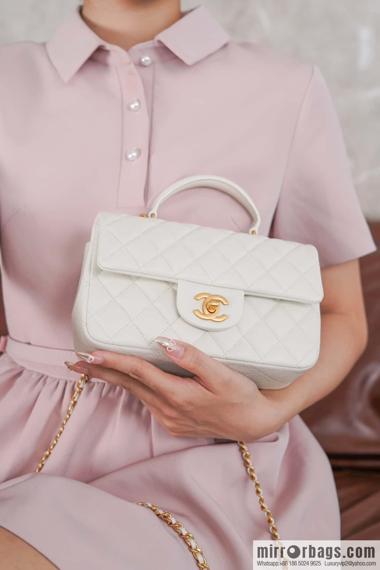 CHANEL 21S Handle CF Mini Platinum 🤍 AS2431