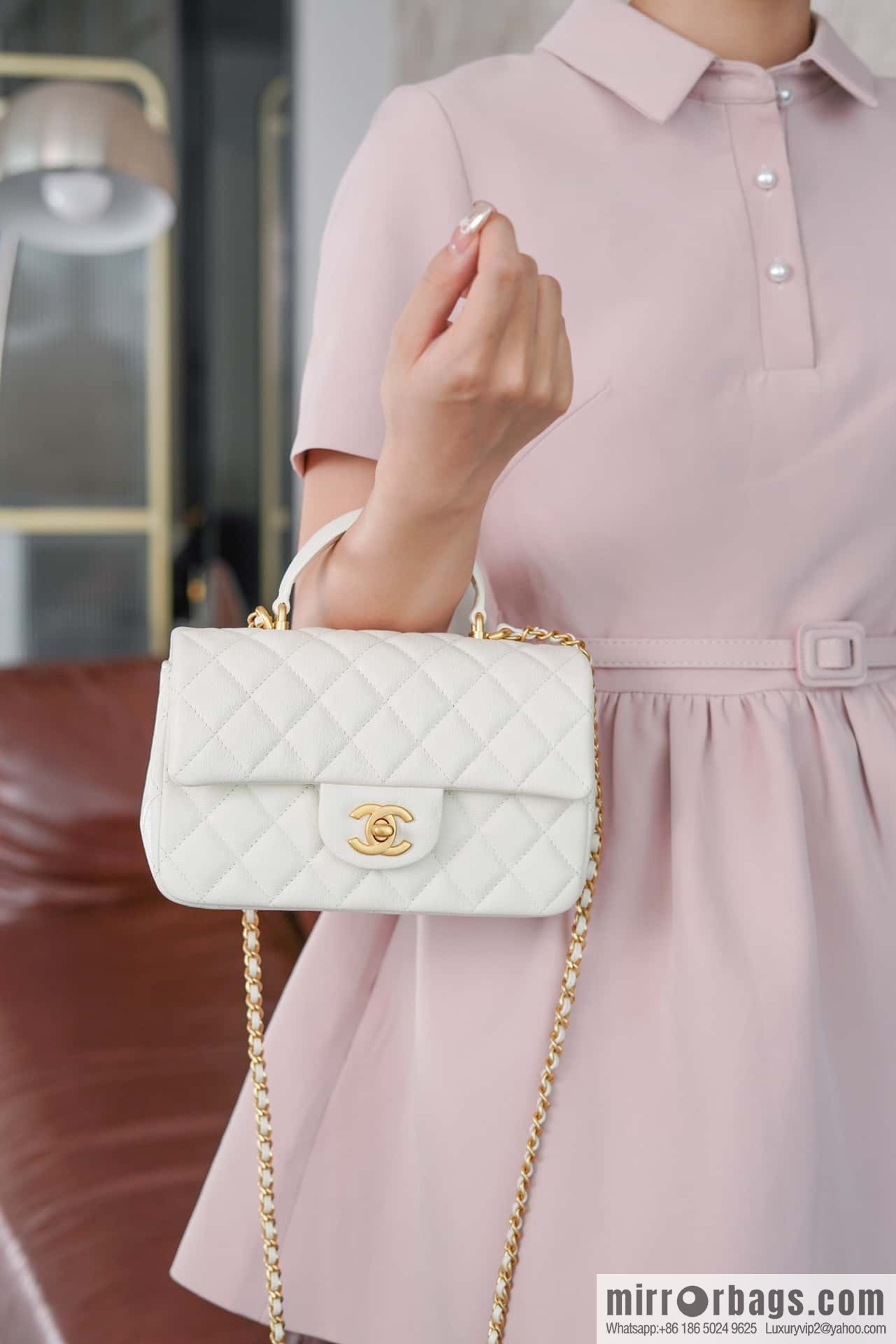CHANEL 21S Handle CF Mini Platinum 🤍 AS2431