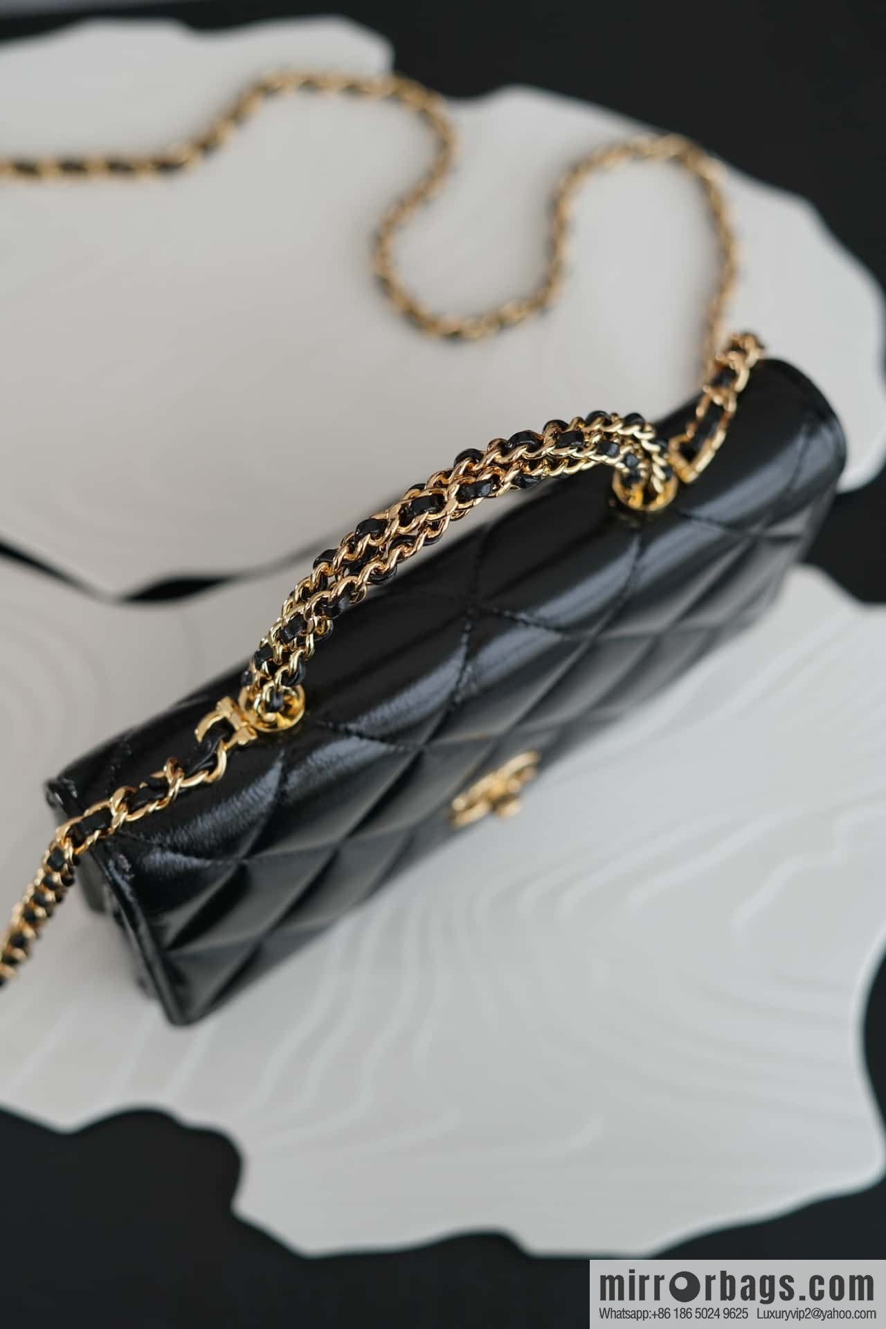 CHANEL Flap New thick chain handle Woc black ➿ AP4166 B17675 94305