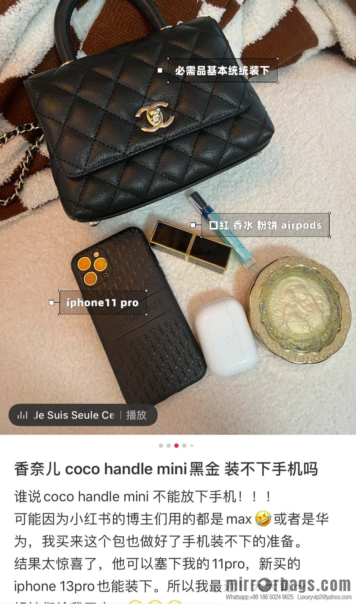 CHANEL spring and summer new product 𝗠𝗶𝗡𝗶 𝗖𝗼𝗖𝗼 𝗛𝗮𝗻𝗱𝗹𝗲 black gold AS2215