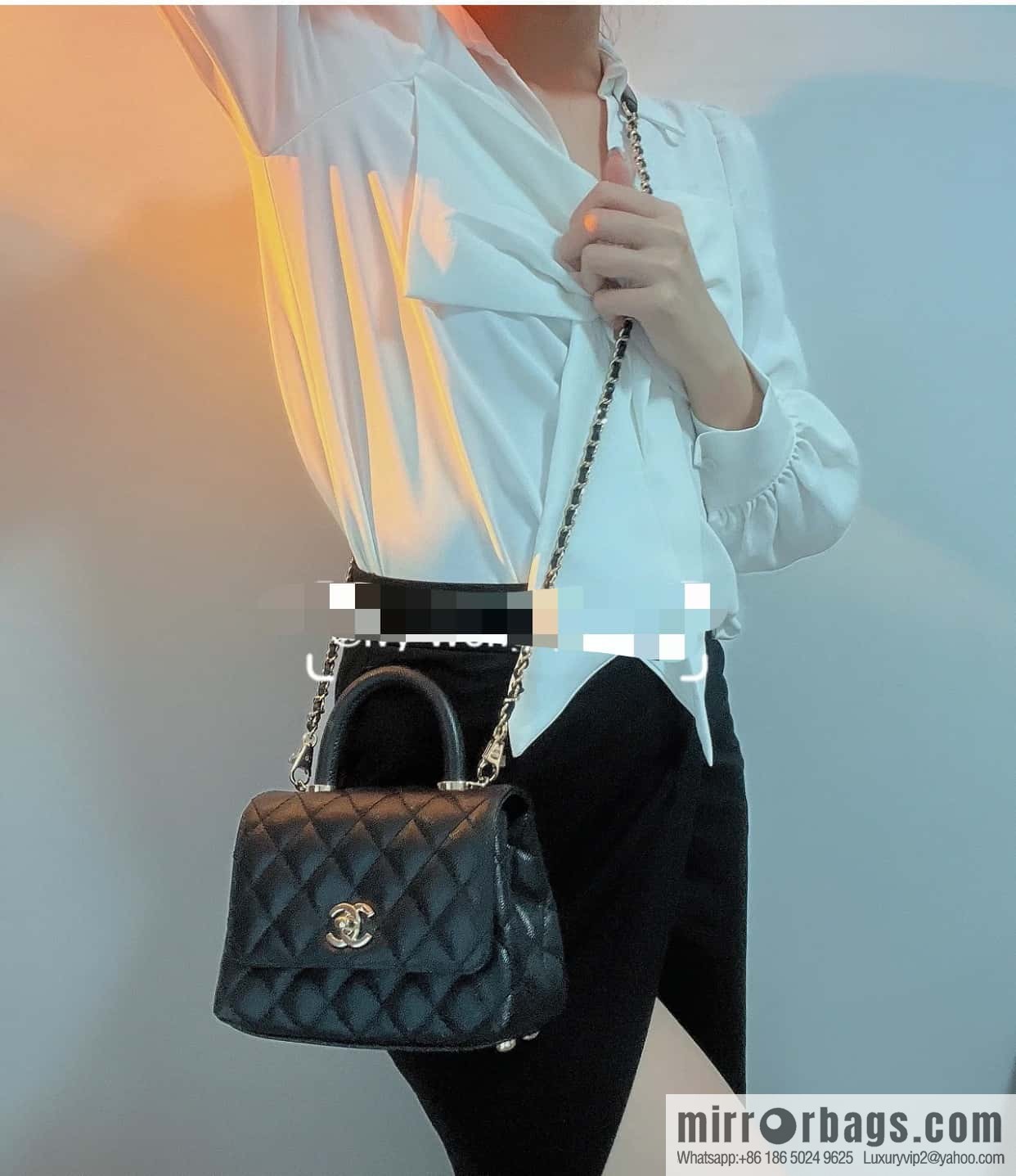 CHANEL spring and summer new product 𝗠𝗶𝗡𝗶 𝗖𝗼𝗖𝗼 𝗛𝗮𝗻𝗱𝗹𝗲 black gold AS2215