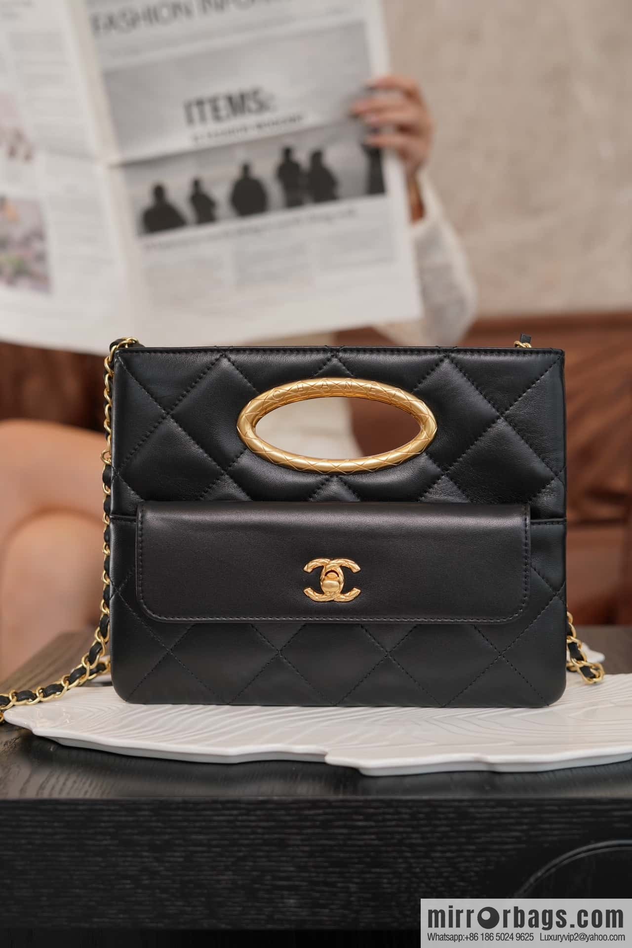 CHANEL 24B Superior Craft Workshop, Dinner Bag, Black AS5038 B17663 94305