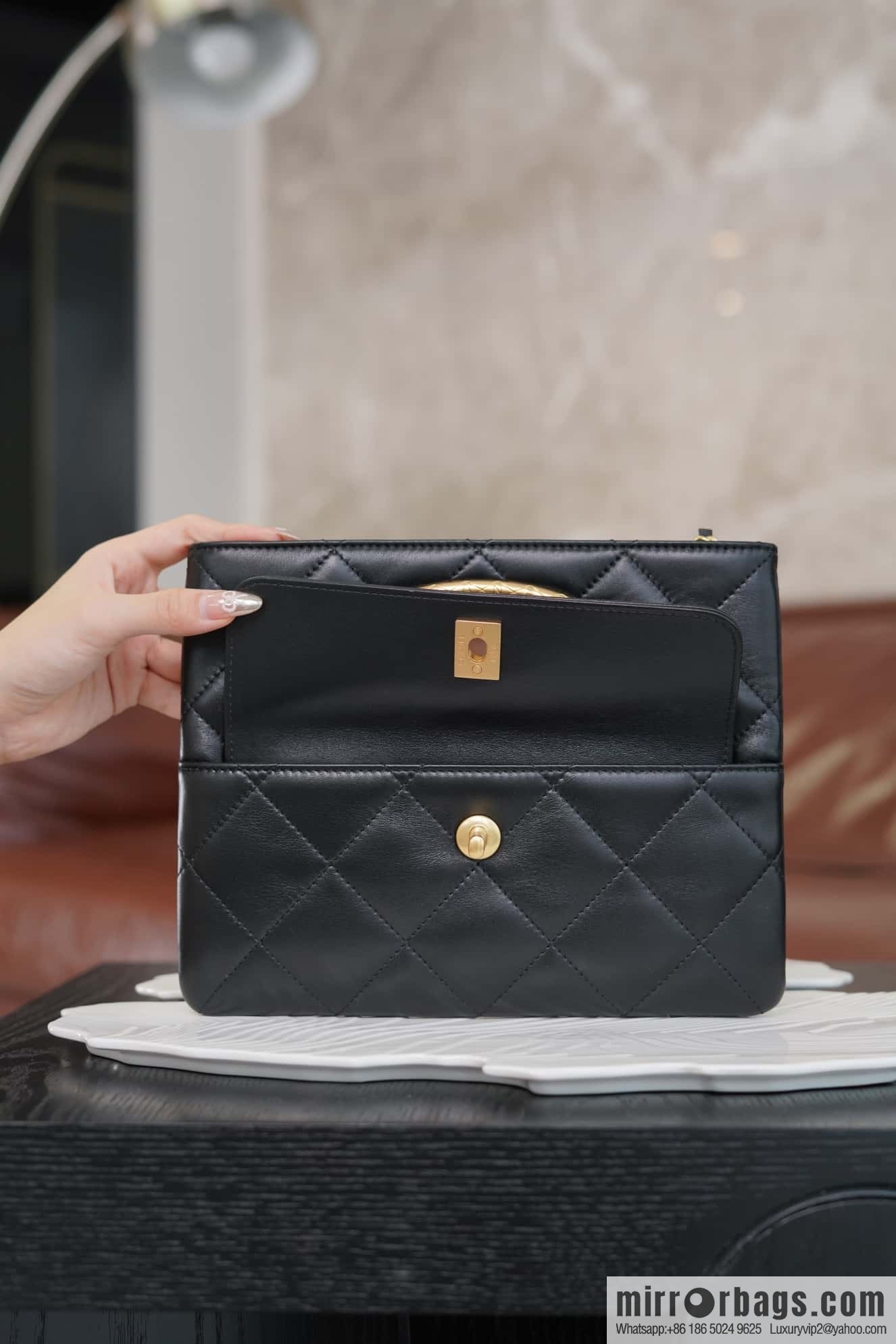 CHANEL 24B Superior Craft Workshop, Dinner Bag, Black AS5038 B17663 94305