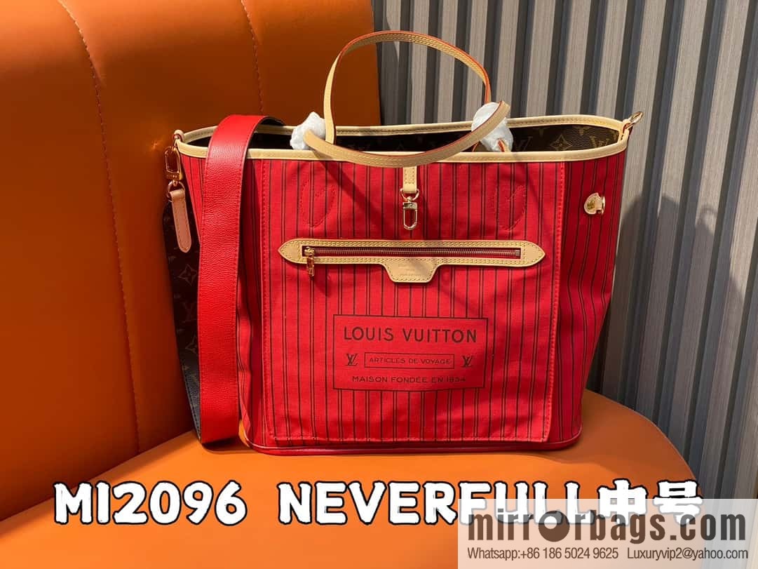 [Original order boutique] M12096 old flower red, double-sided available, variable code chip version, shopping bag series NEVERFULL medium handbag