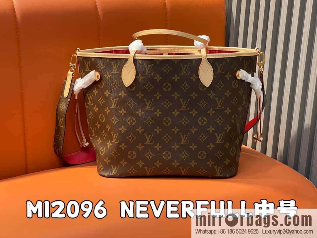 [Original order boutique] M12096 old flower red, double-sided available, variable code chip version, shopping bag series NEVERFULL medium handbag