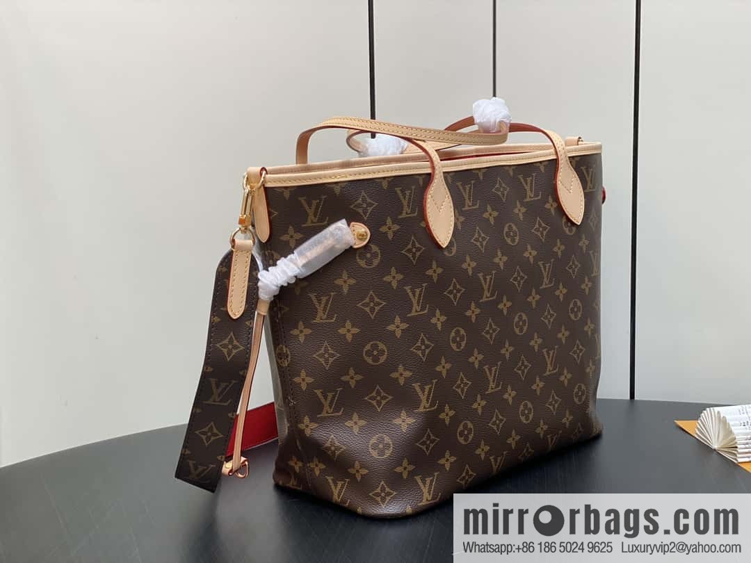 [Original order boutique] M12096 old flower red, double-sided available, variable code chip version, shopping bag series NEVERFULL medium handbag
